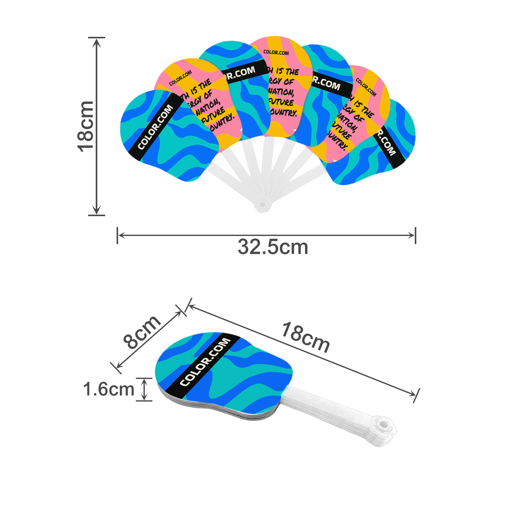 Seven-pieces Plastic Hand Fan - Image 5