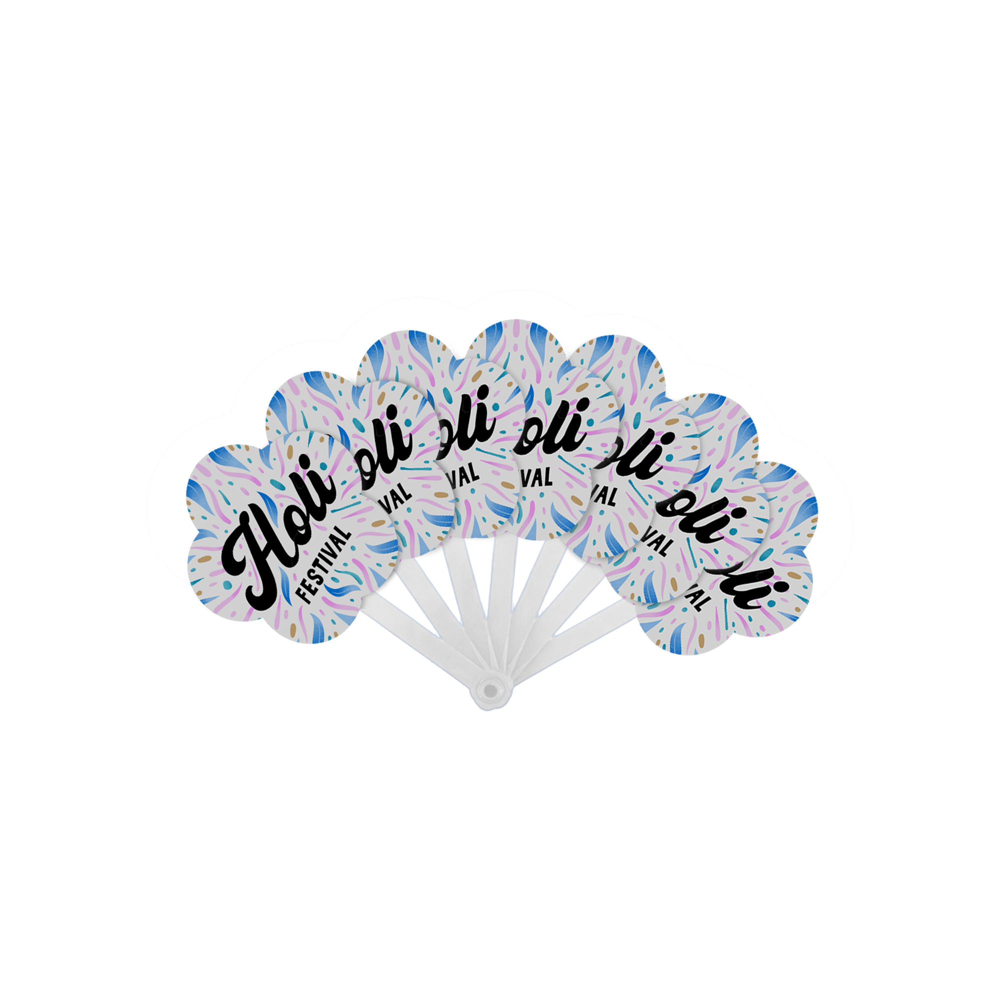 Seven-pieces Plastic Hand Fan - Image 2