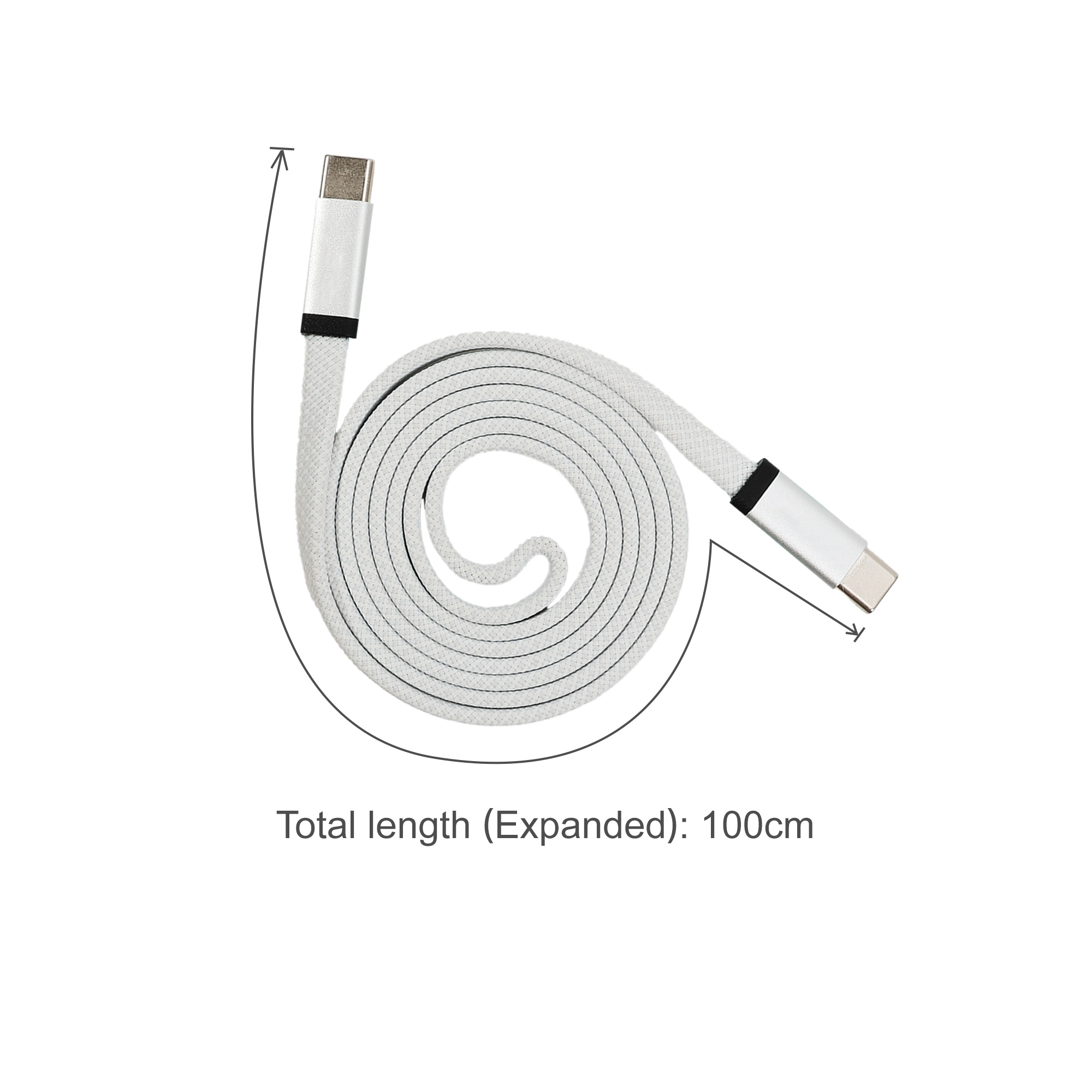 100W Magnetic Flat Braided Charging Cable - Image 5