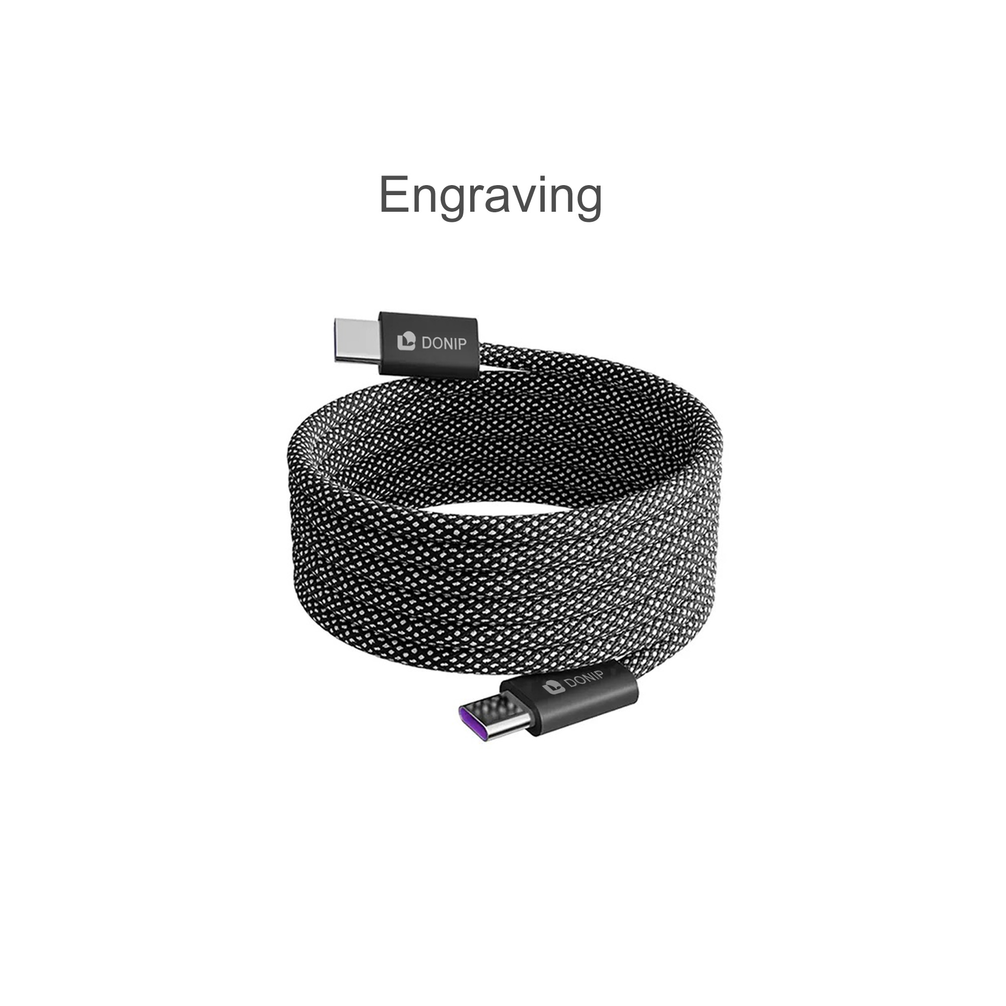 100W Magnetic Round Braided Charging Cable - Image 5