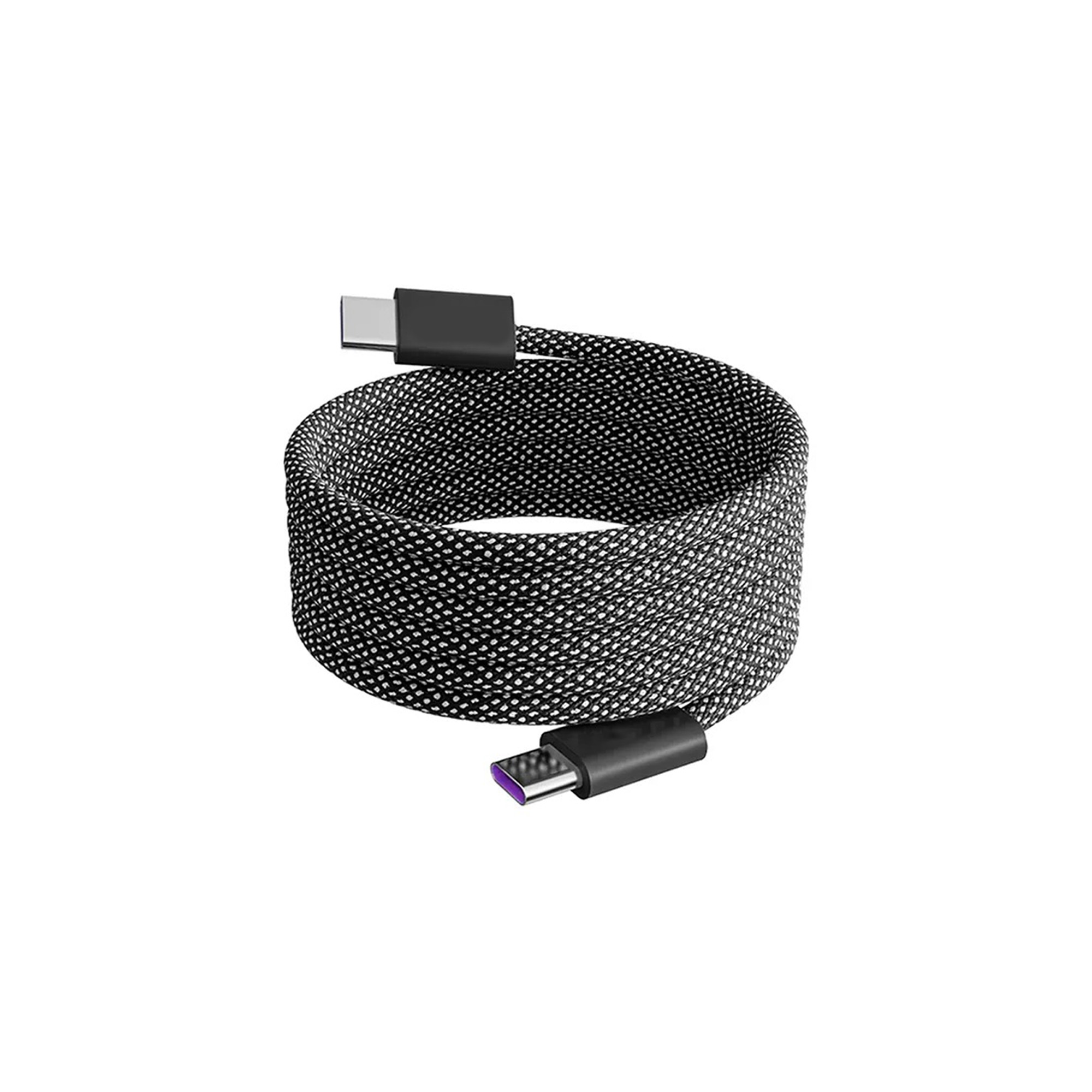 100W Magnetic Round Braided Charging Cable - Image 2
