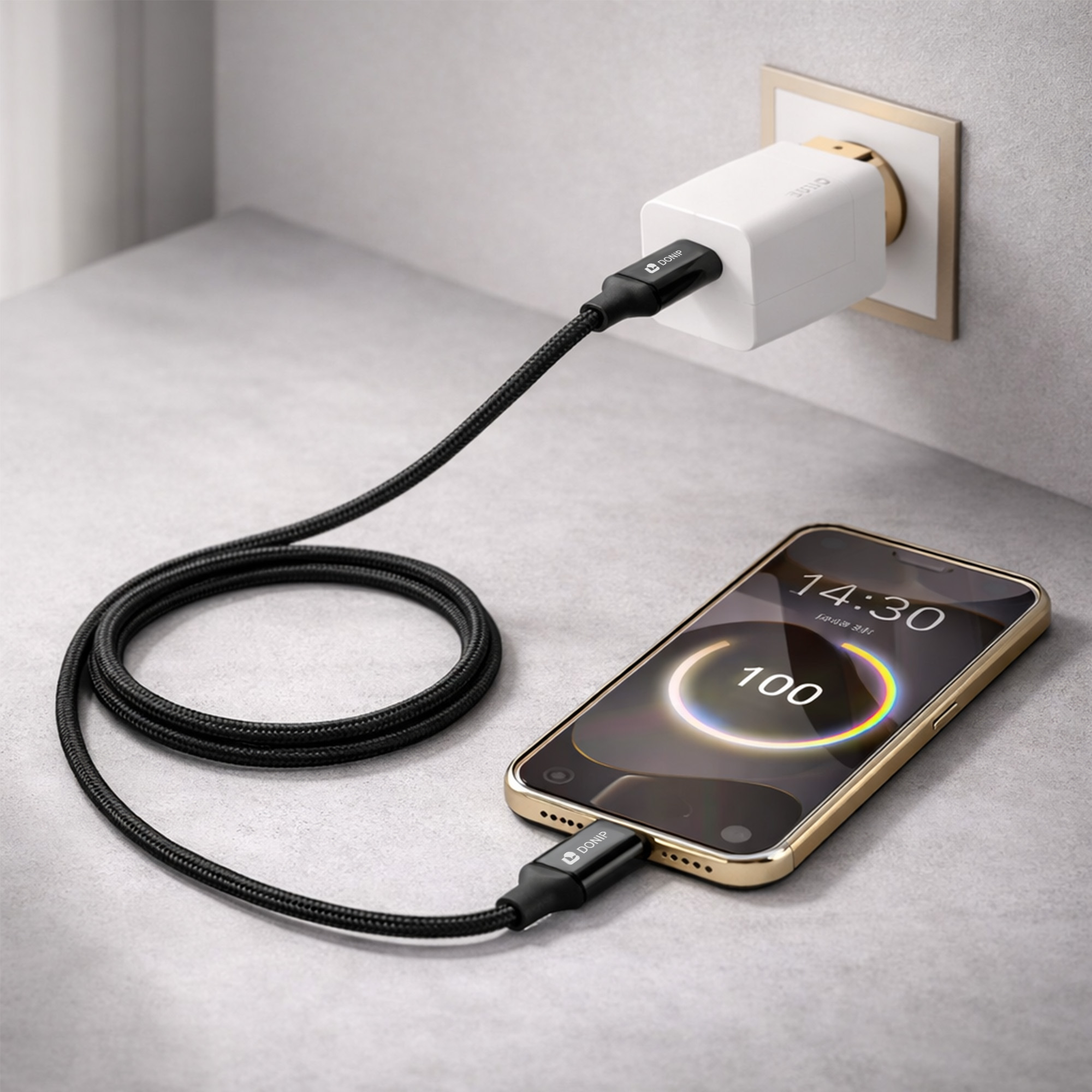 100W Magnetic Round Braided Charging Cable - Image 7