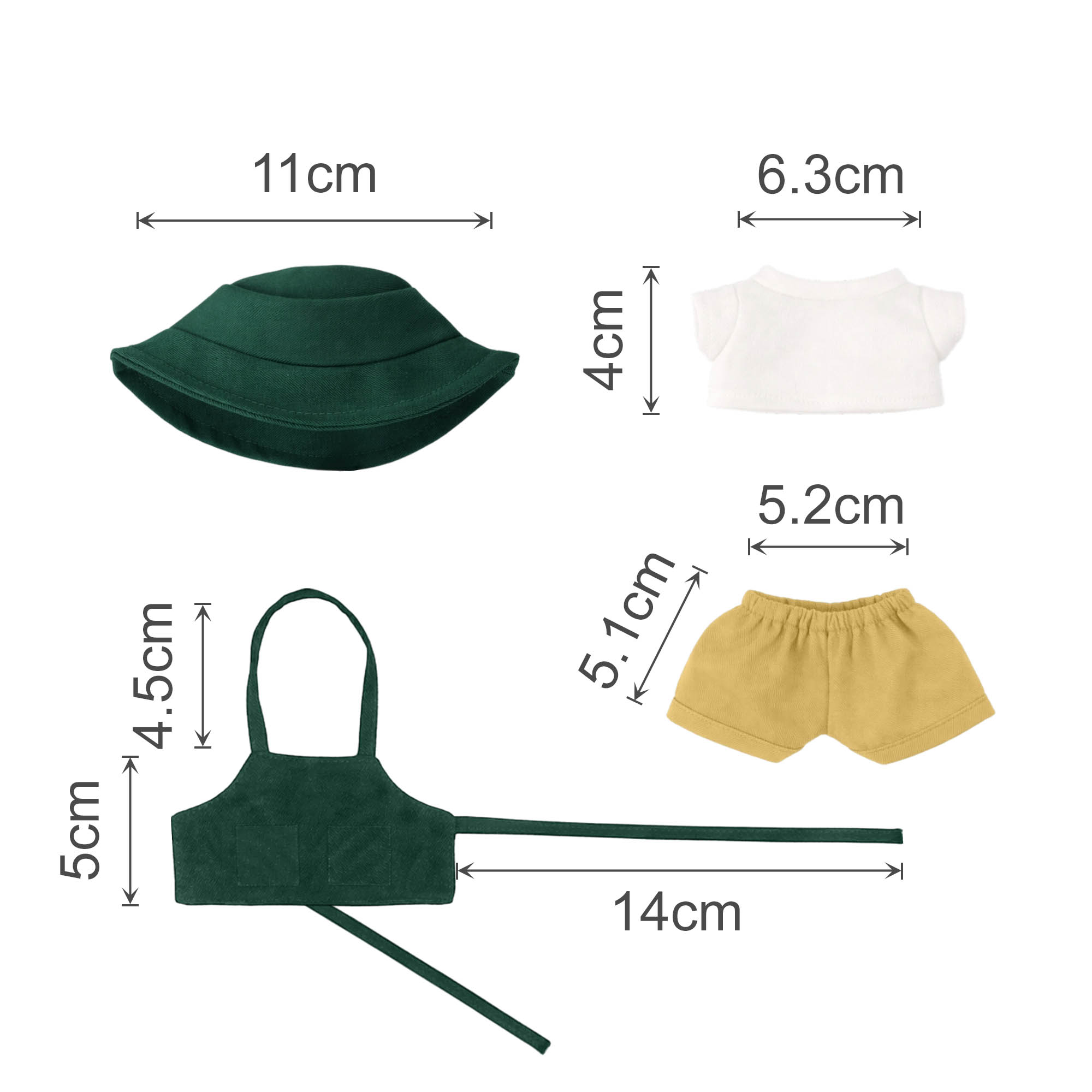 Plush Doll Cafe 4-Piece Apron Outfit (15–17cm Doll) - Image 6