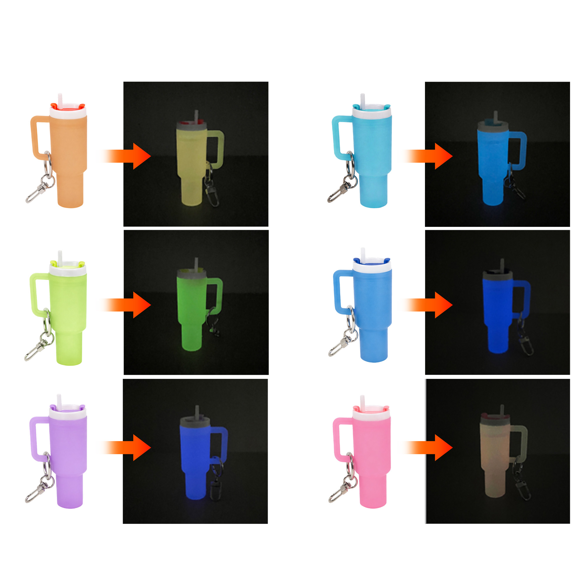 Glow in the Dark Mini Tumbler Keyring - Image 11