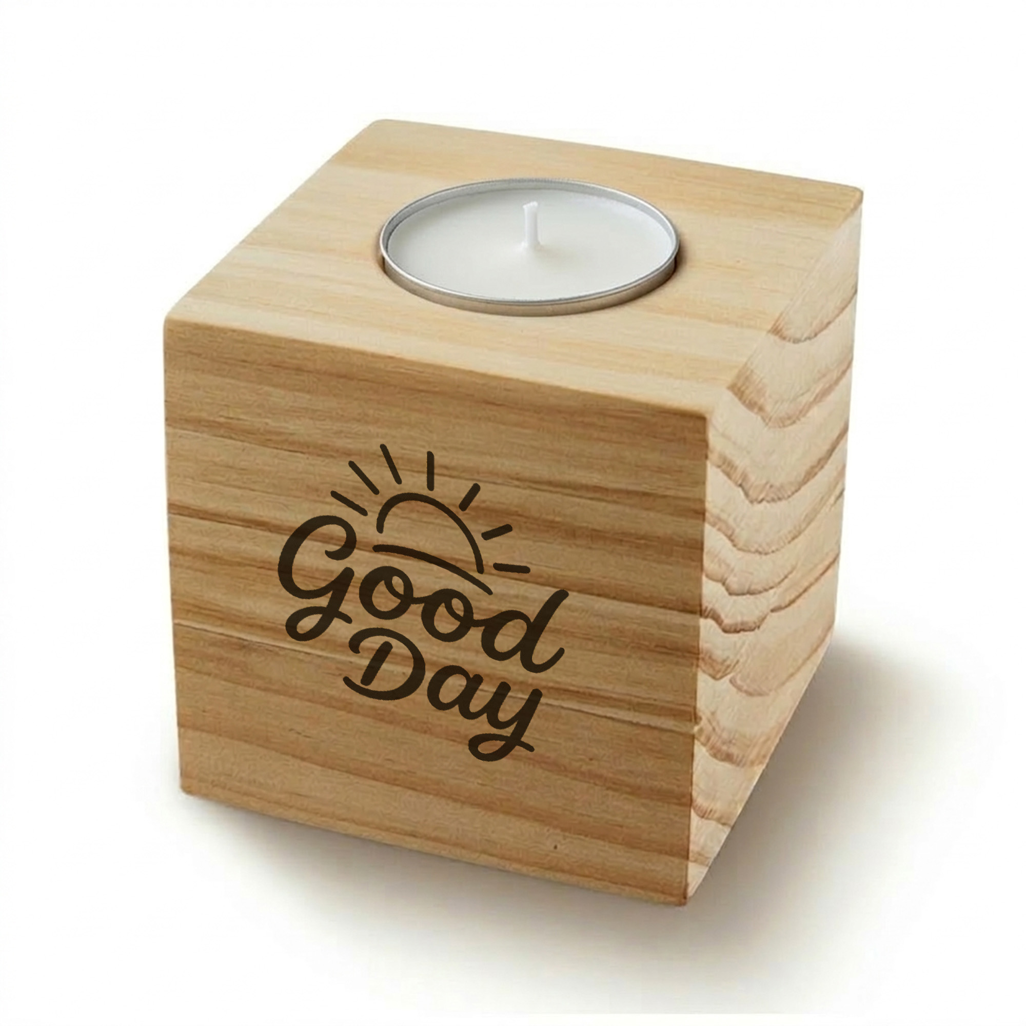 Wood Cube Candle - Image 2