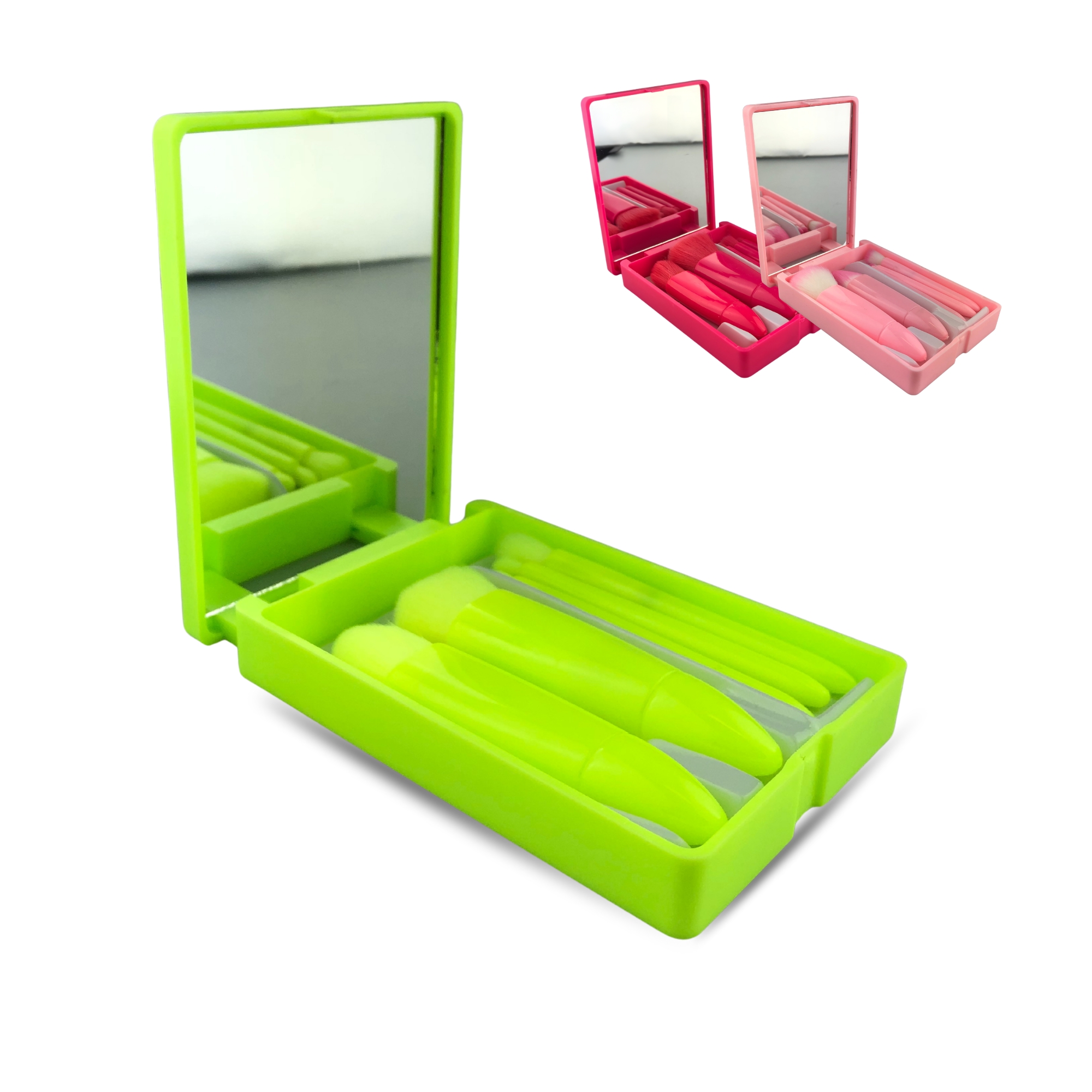 5 Brushes with a Plastic Mirror Box - Image 4