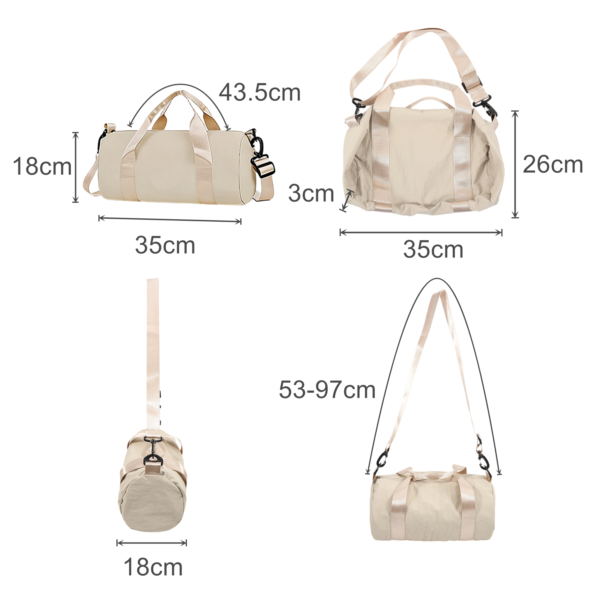 Bucket Duffle Bag With Wide Straps - Image 8