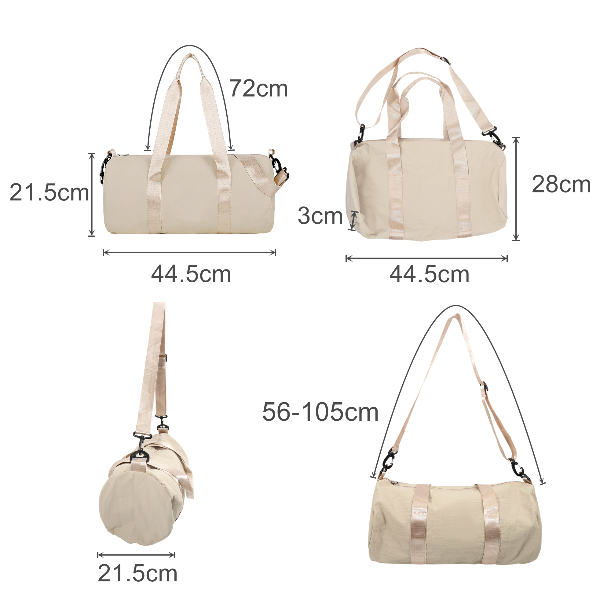 Bucket Duffle Bag With Wide Straps - Image 7