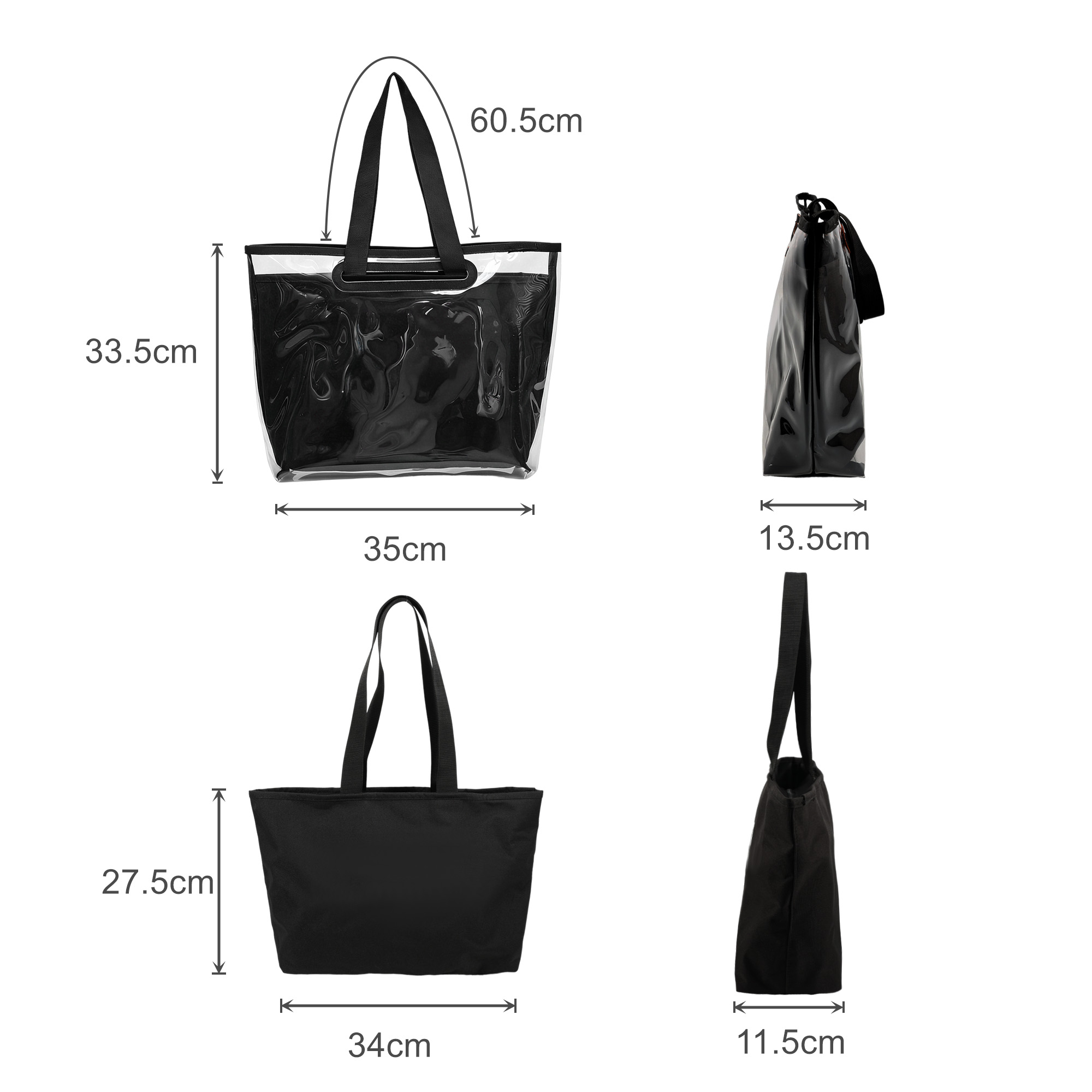 Tote Bag With Detachable PVC Cover - Image 8