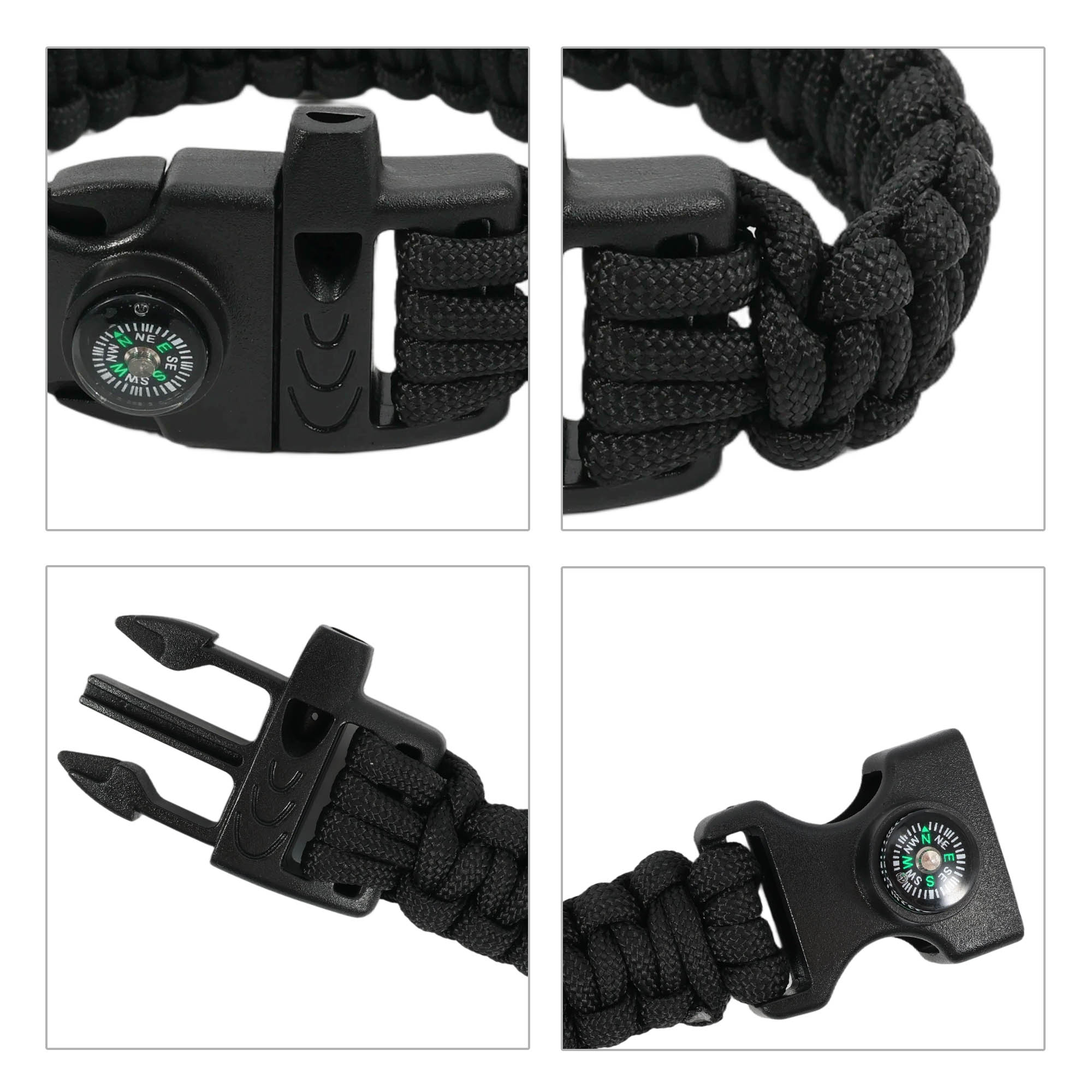 3 in 1 Emergency Survival Bracelet with Whistle and Compass, Survival Kit - Image 8