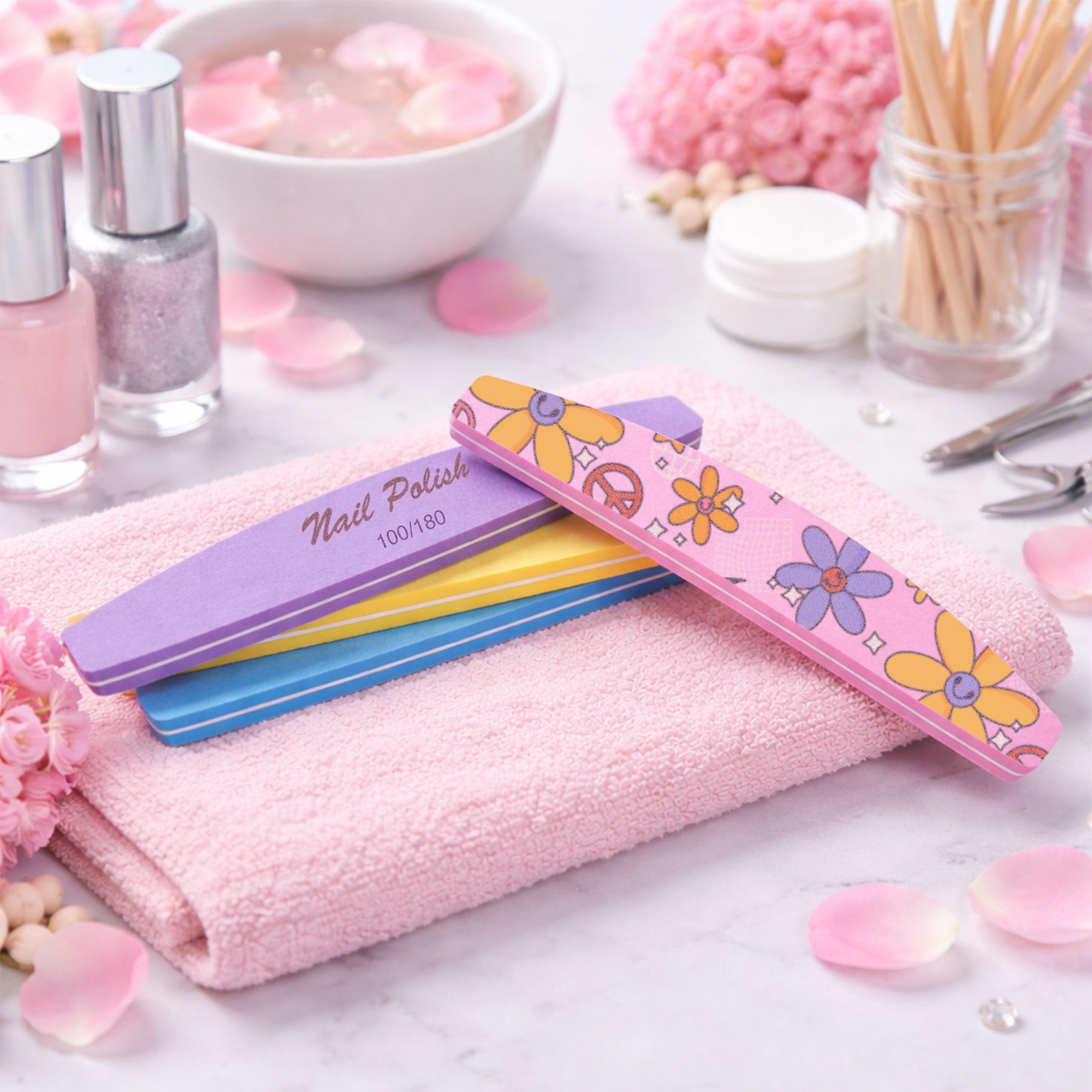 Sponge Half Moon Shape Nail File - Image 11