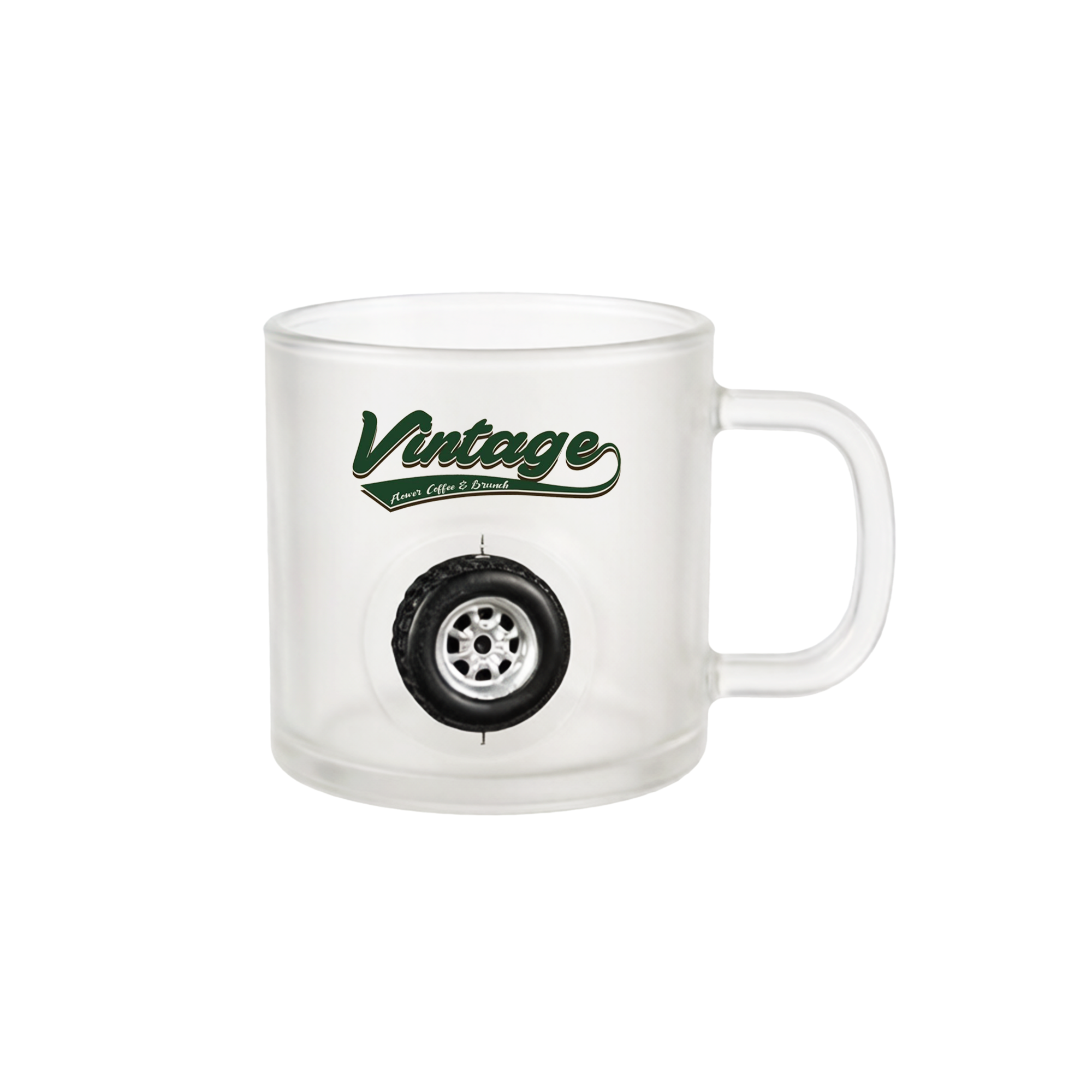 Frosted Glass Mug with Custom Spinner Toy - Image 2