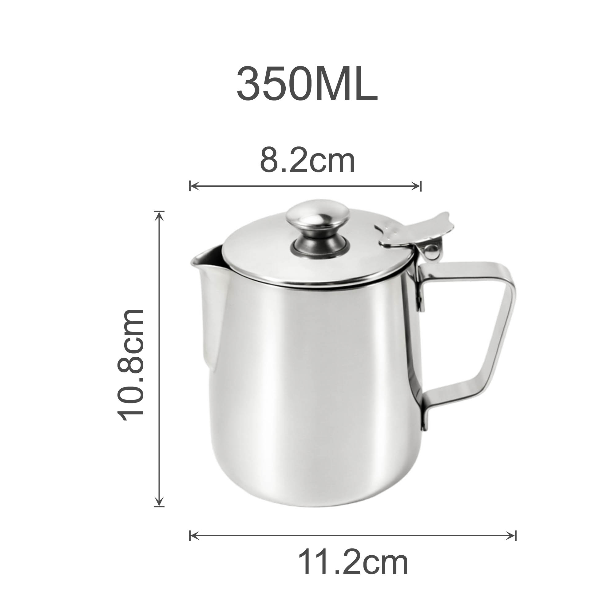 Stainless Steel Milk Frothing Pitcher with Lid - Image 3