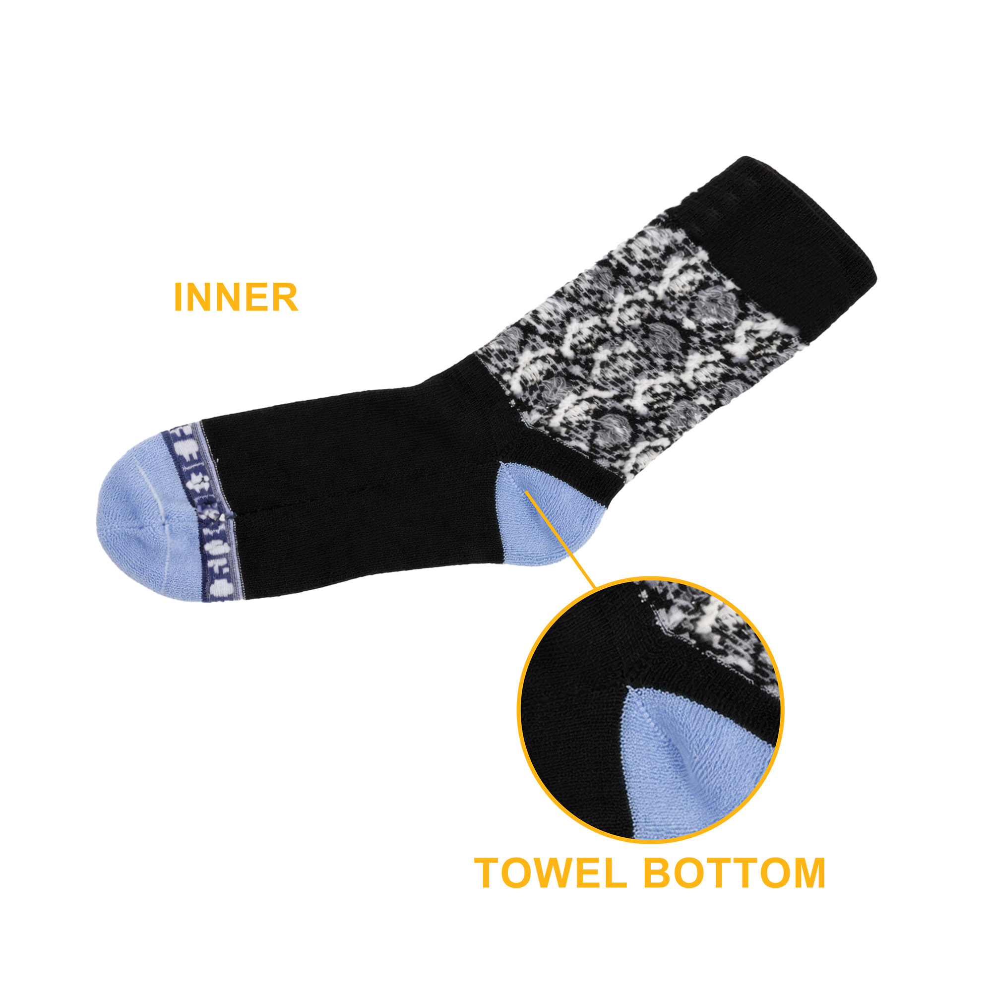 Crew Custom Pattern Woven Bamboo Socks - With Towel Bottom - Image 6