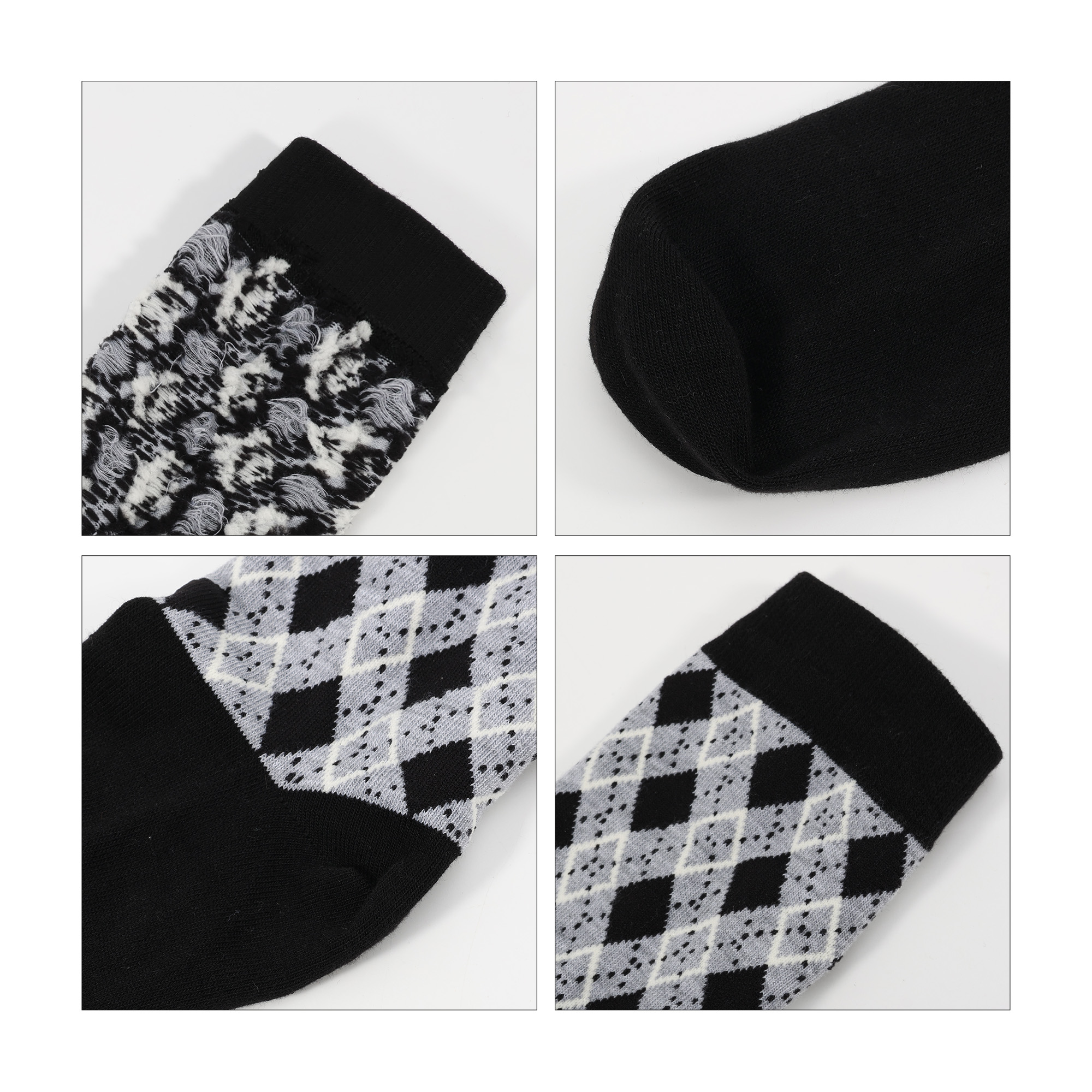 Crew Custom Pattern Woven Bamboo Socks - With Towel Bottom - Image 4