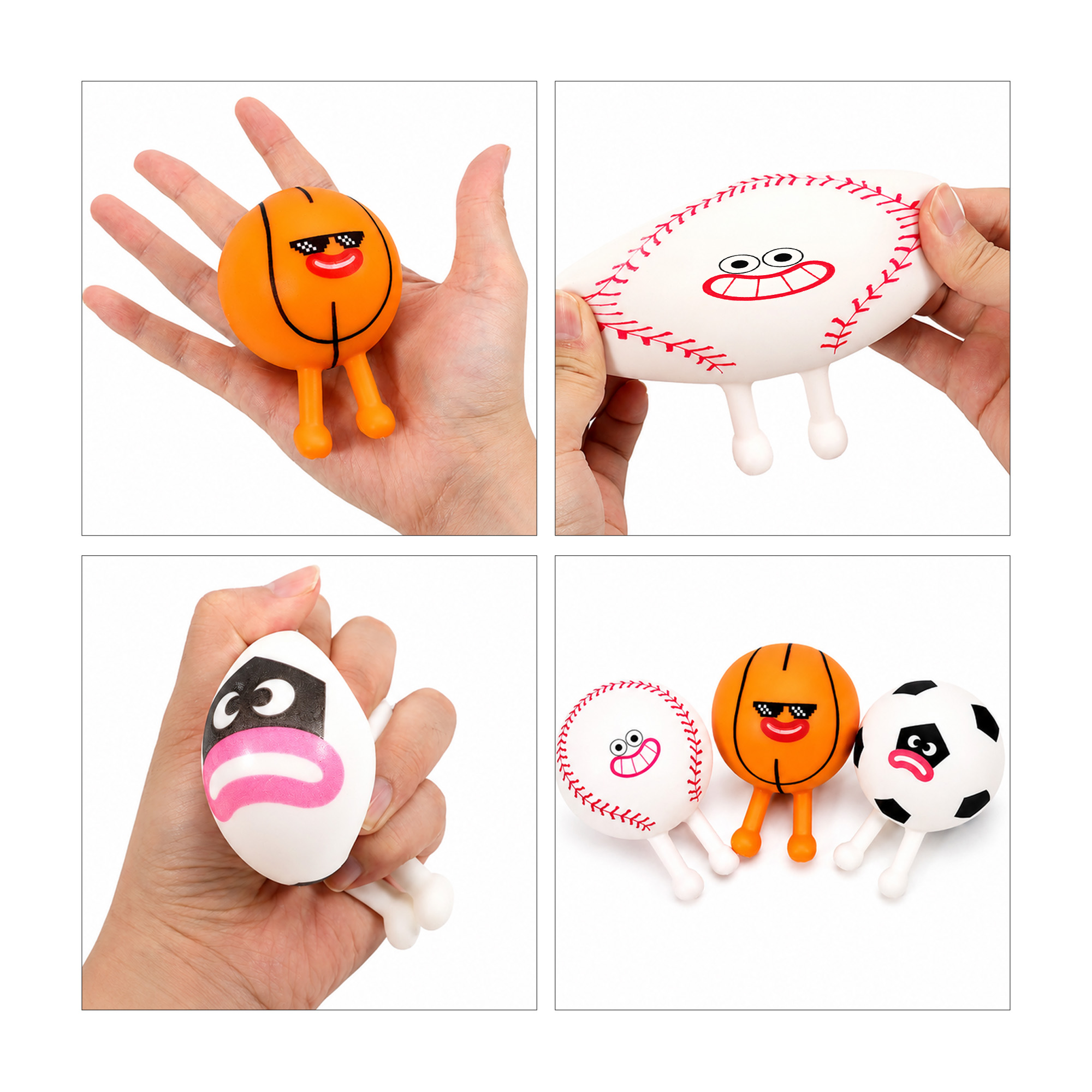 Squishy Stress Relief Sport Ball with Feet - Image 8