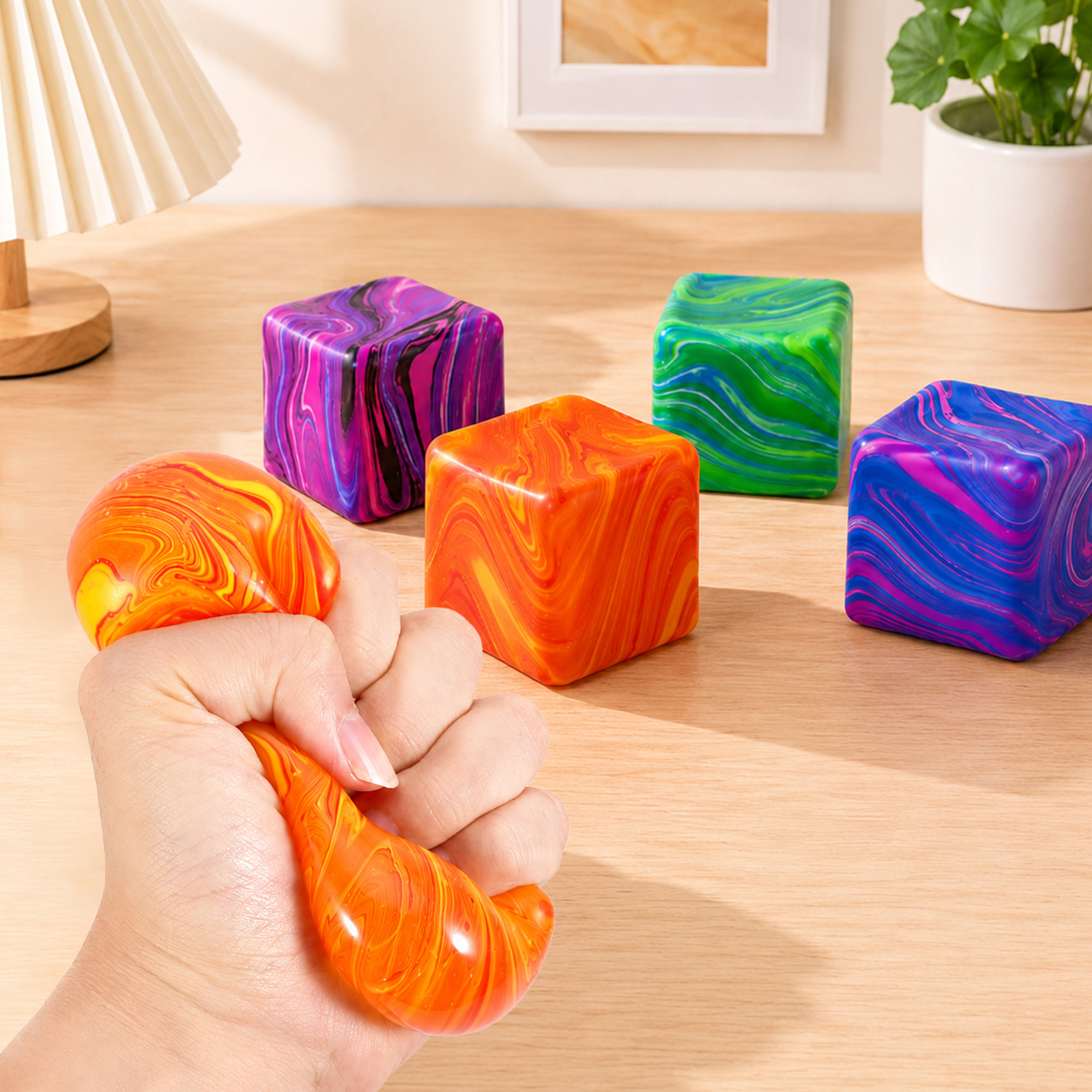 Squishy Stress Relief Colourful Cube - Image 10