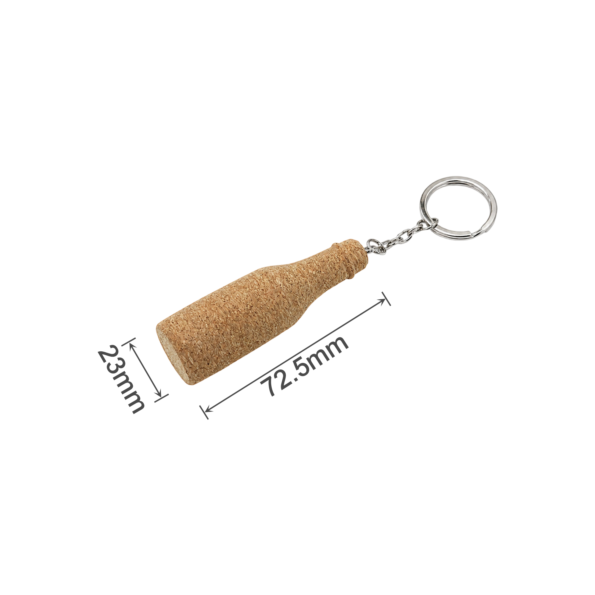 Bottle Shaped Cork Keyring - Image 3
