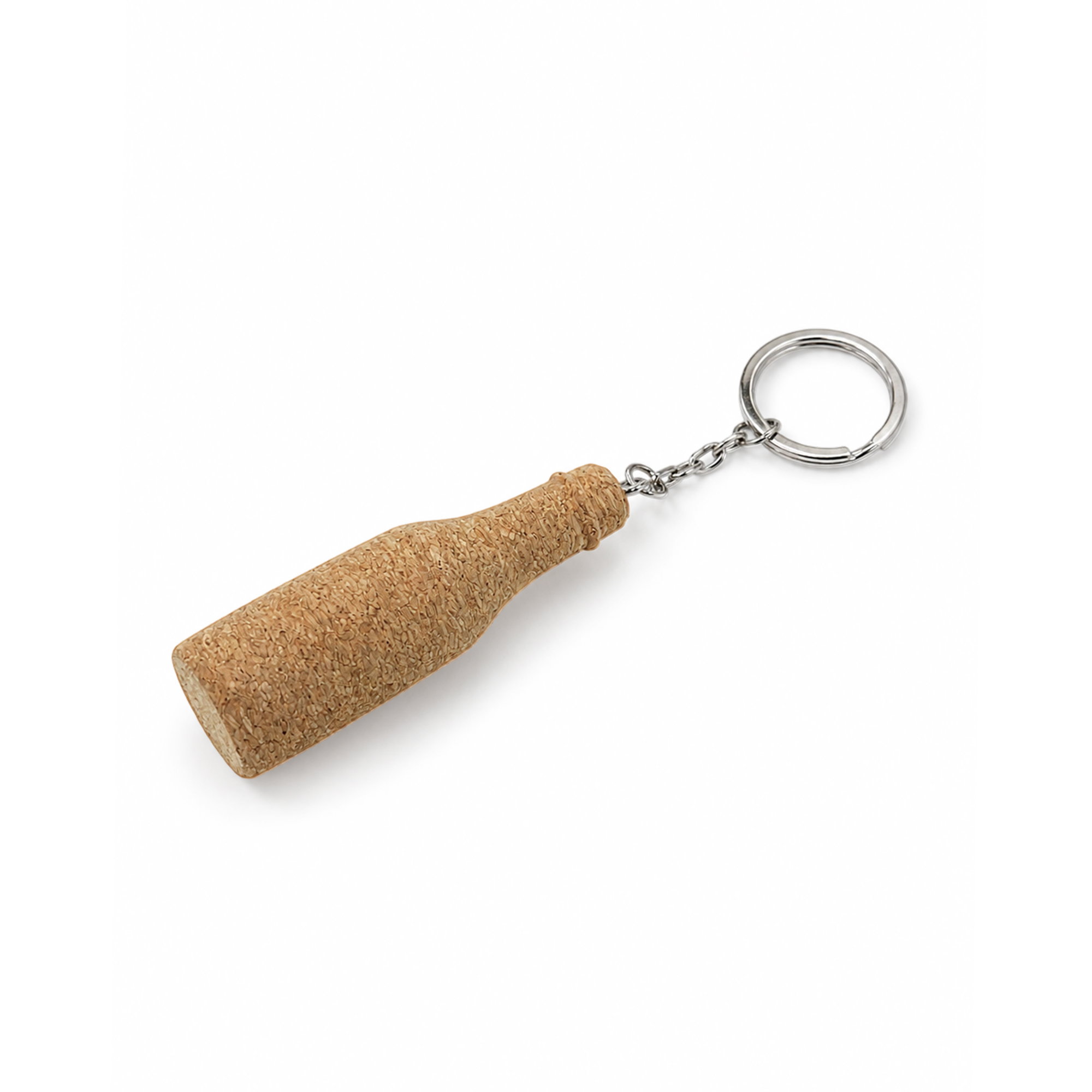 Bottle Shaped Cork Keyring - Image 2