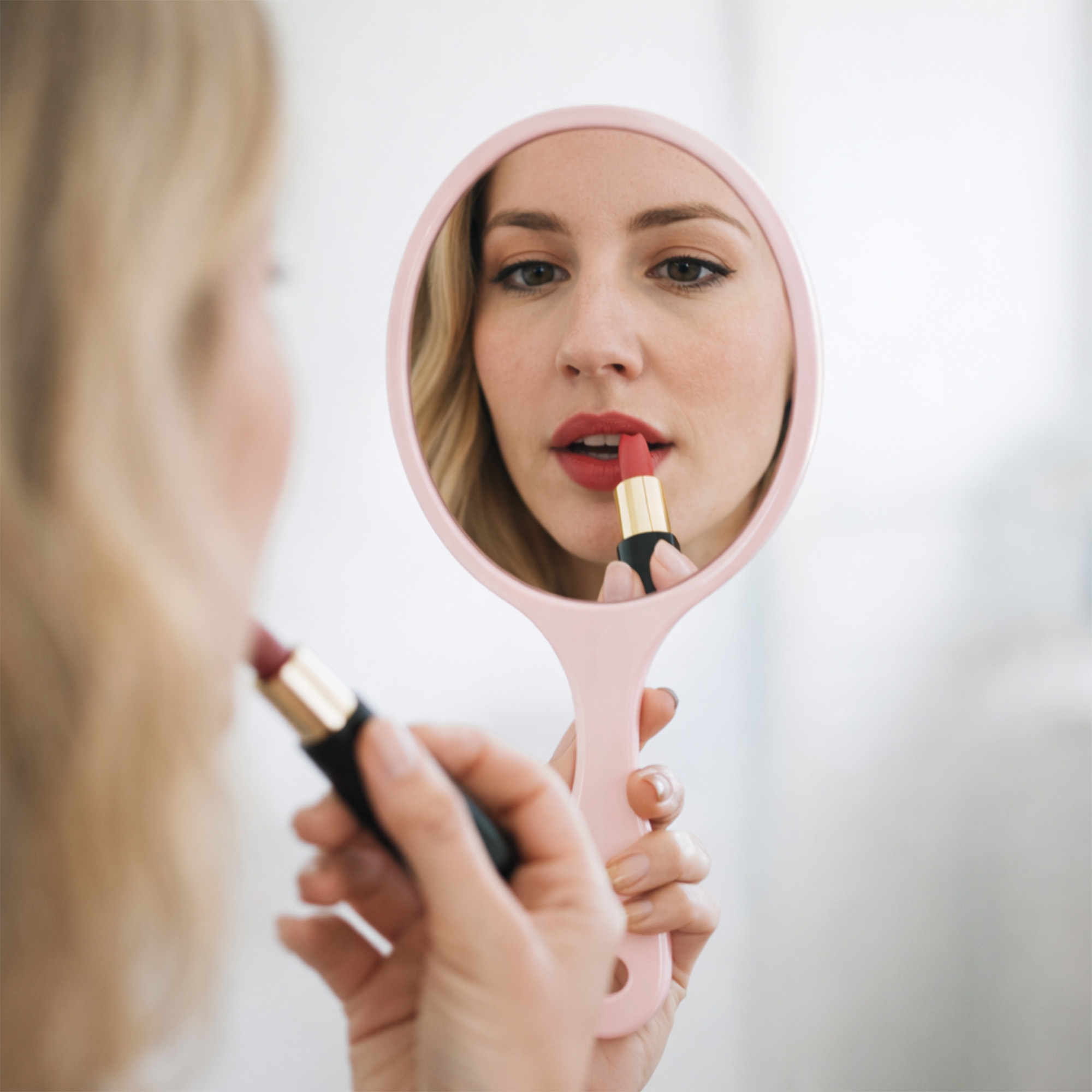 Chic Princess-Style Handheld Makeup Mirror - Image 8