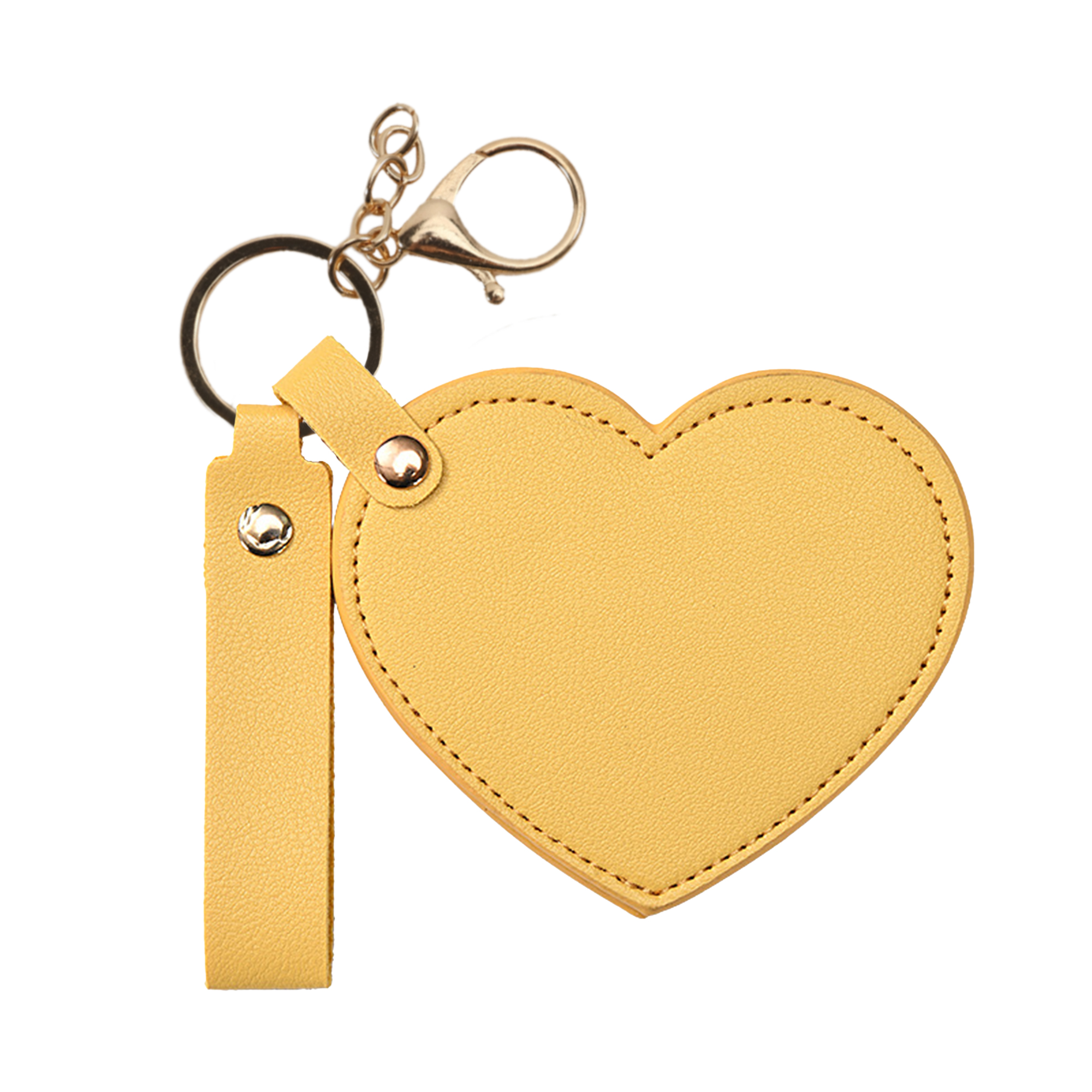 Heart-Shaped Compact Mirror with Keychain - Image 9