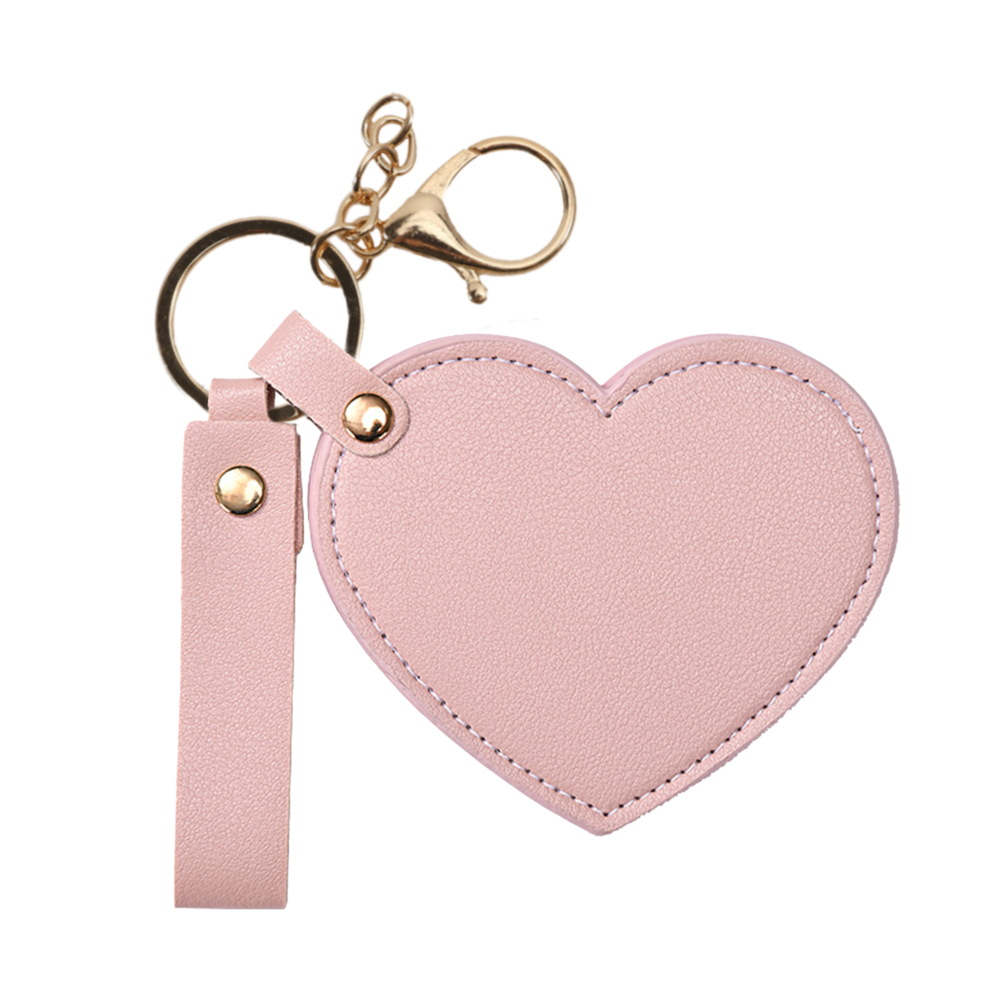 Heart-Shaped Compact Mirror with Keychain - Image 6