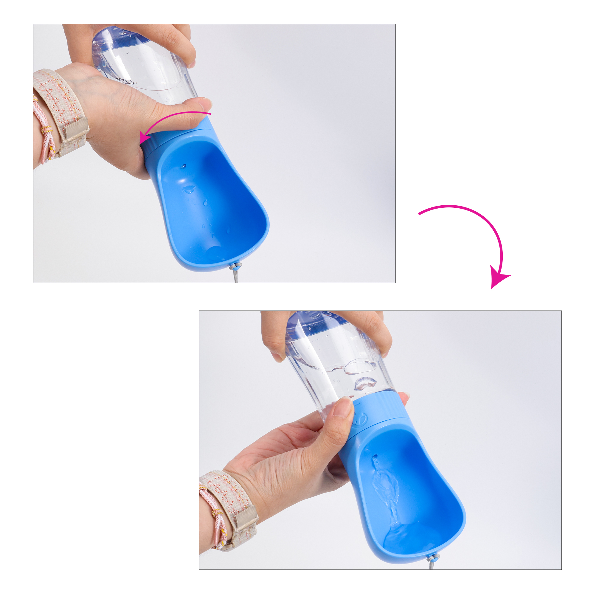 Pet Water Bottle with Food Container - Image 10