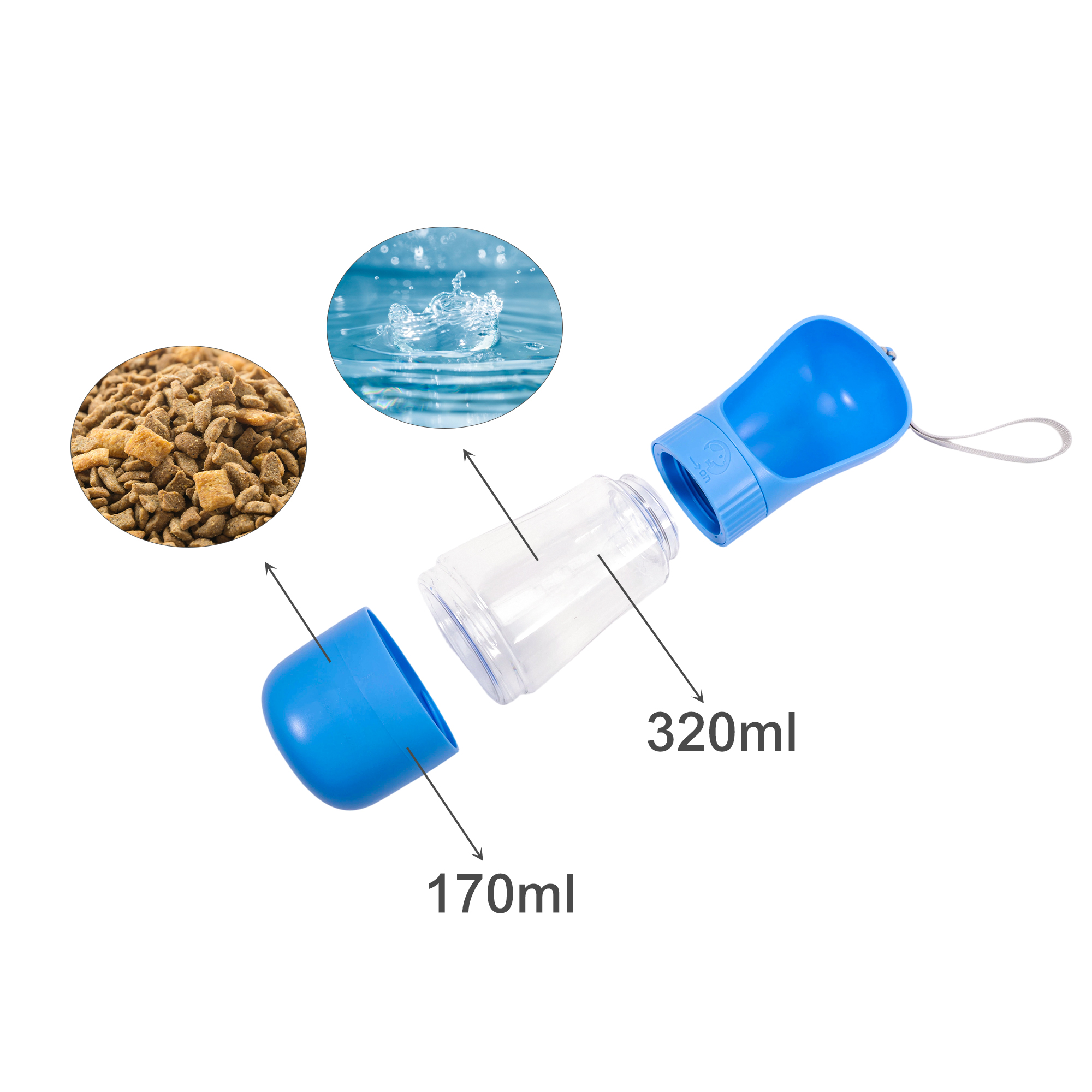 Pet Water Bottle with Food Container - Image 9