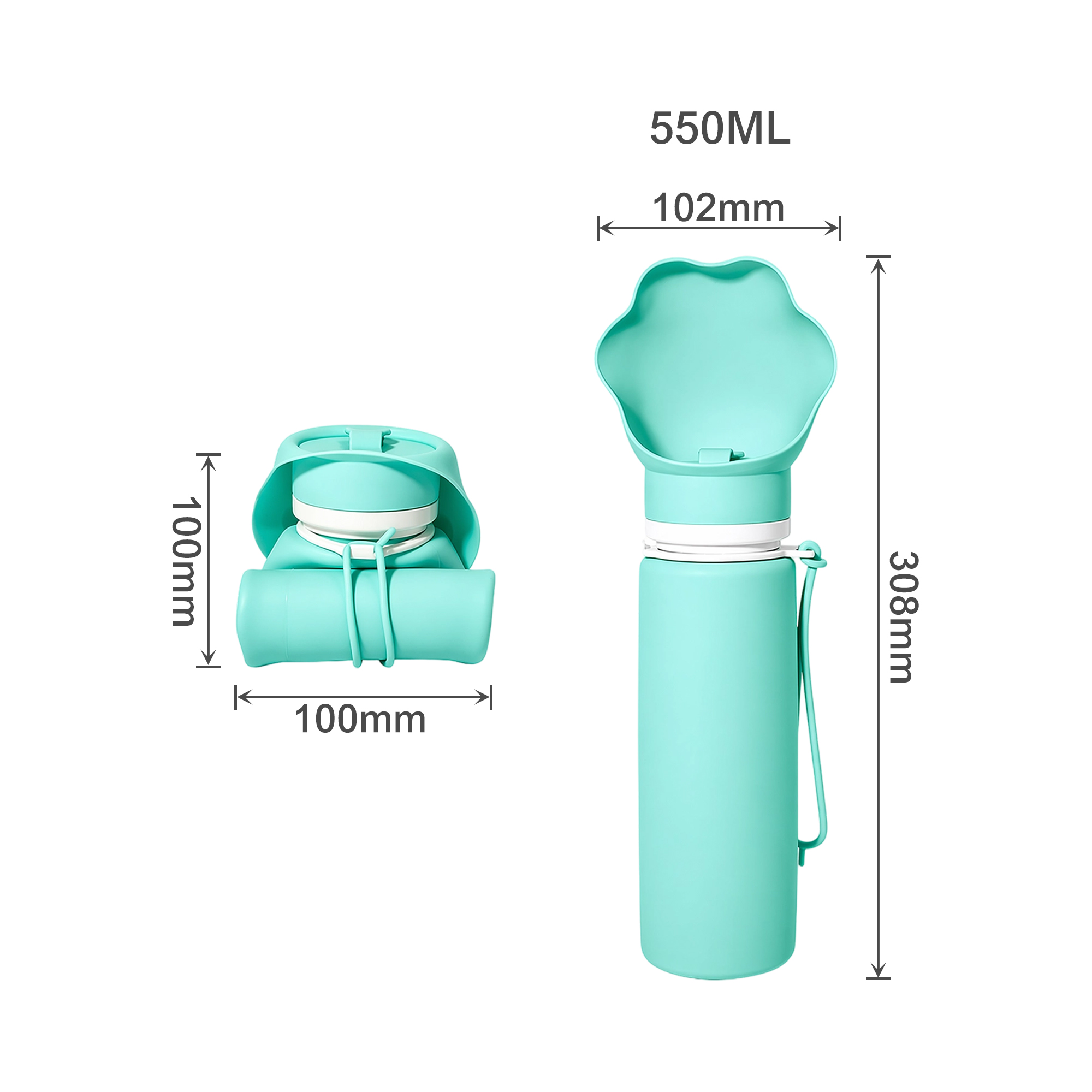 550ml Paw Bowl Collapsible Dog Water Bottle - Image 7