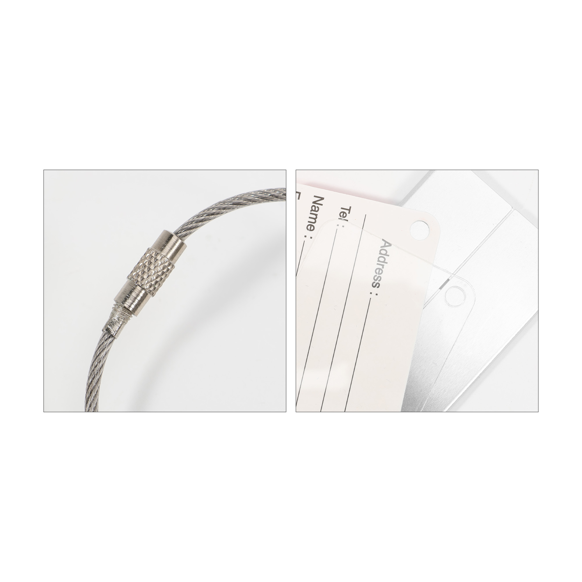 Smile Square Wire Cable Luggage Tag - Image 5