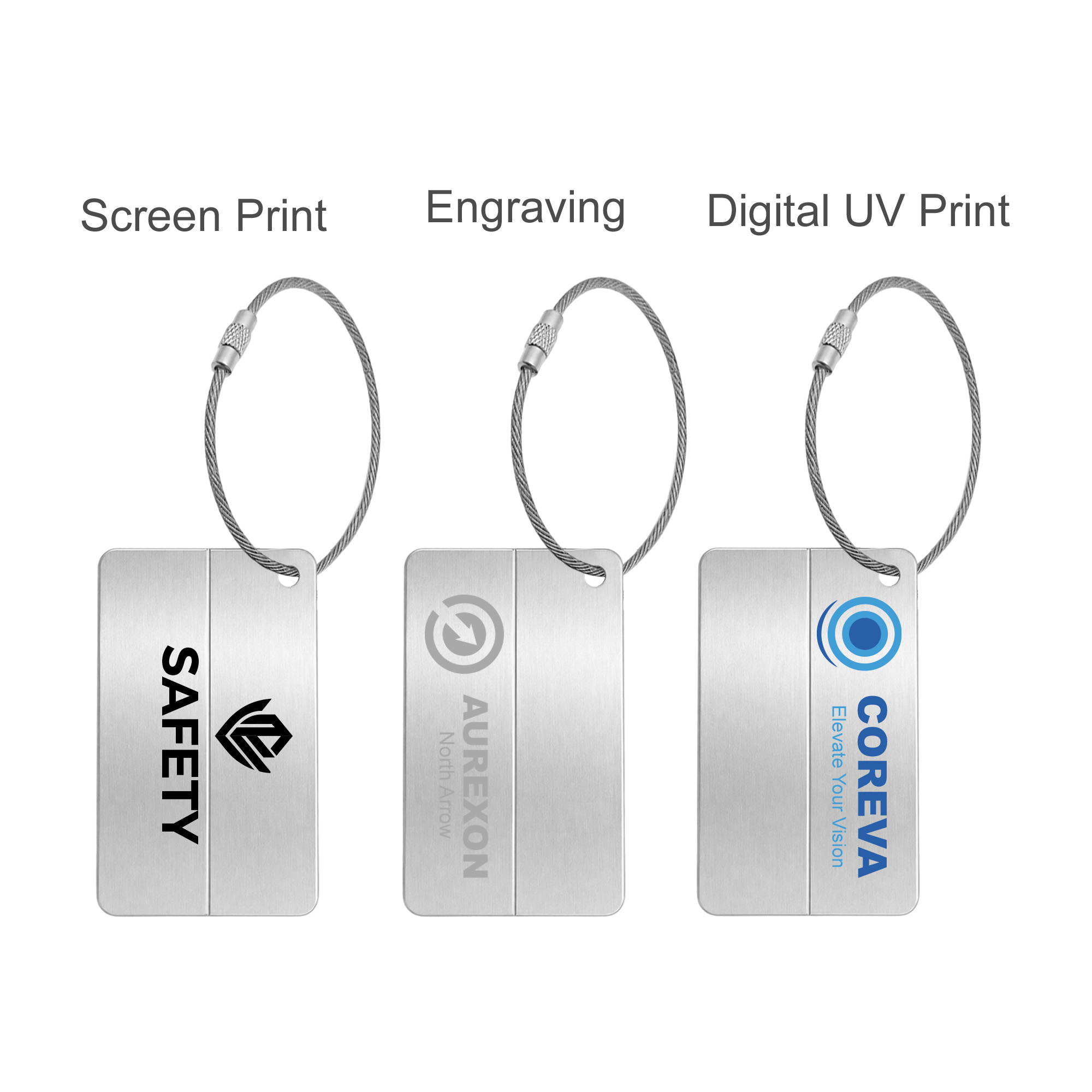 Smile Square Wire Cable Luggage Tag - Image 4