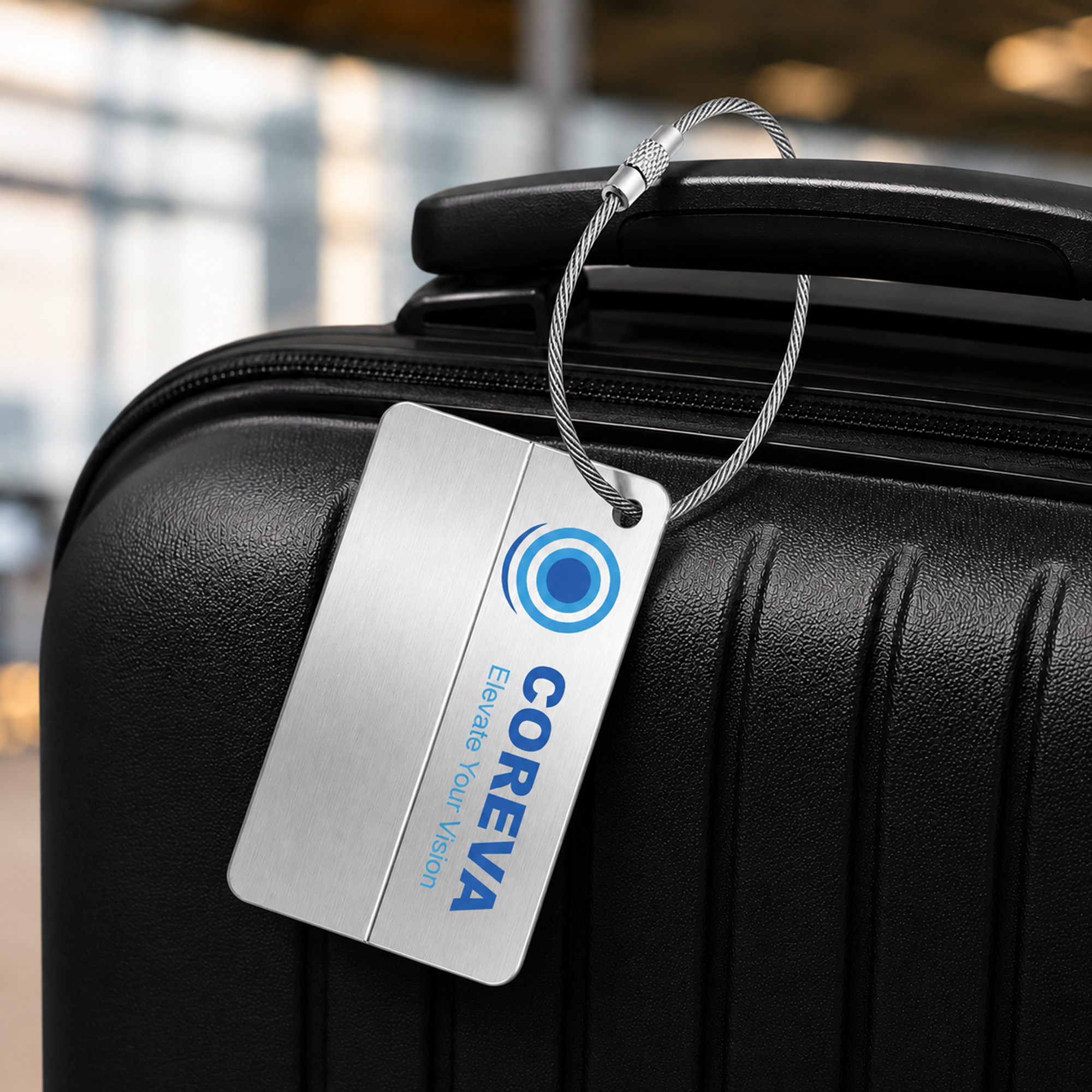 Smile Square Wire Cable Luggage Tag - Image 6