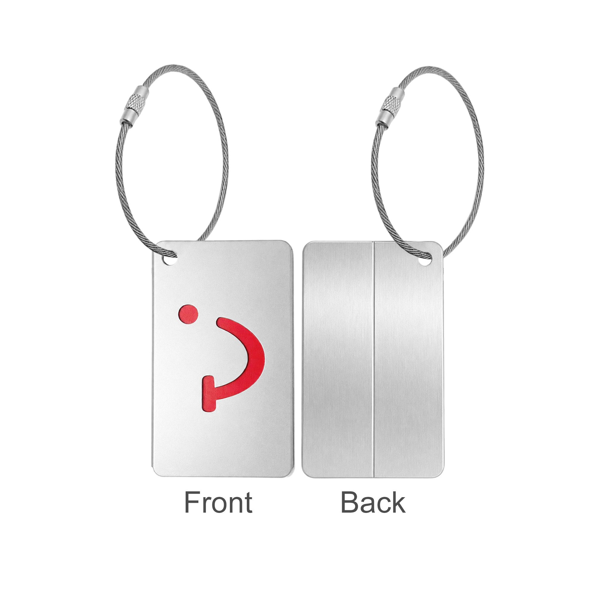 Smile Square Wire Cable Luggage Tag - Image 2