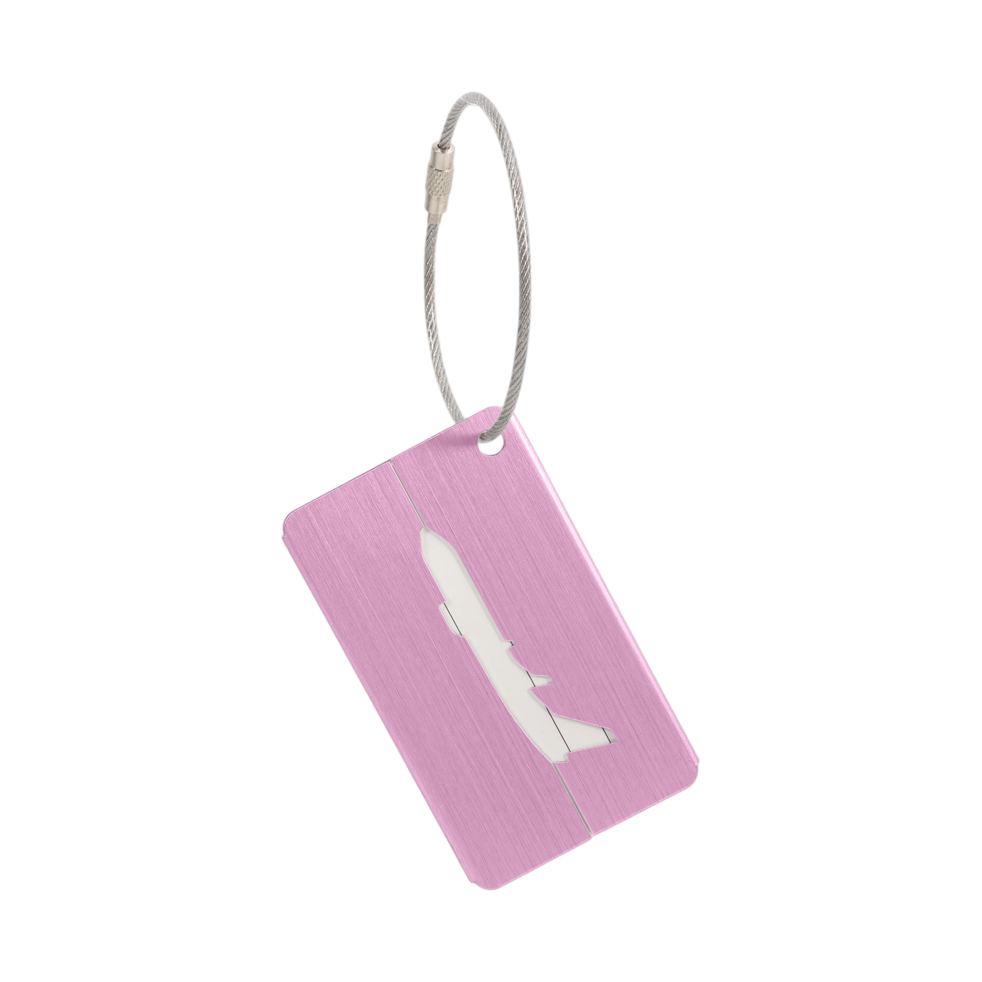 Plane Square Brushed Aluminium Luggage Tag - Image 3