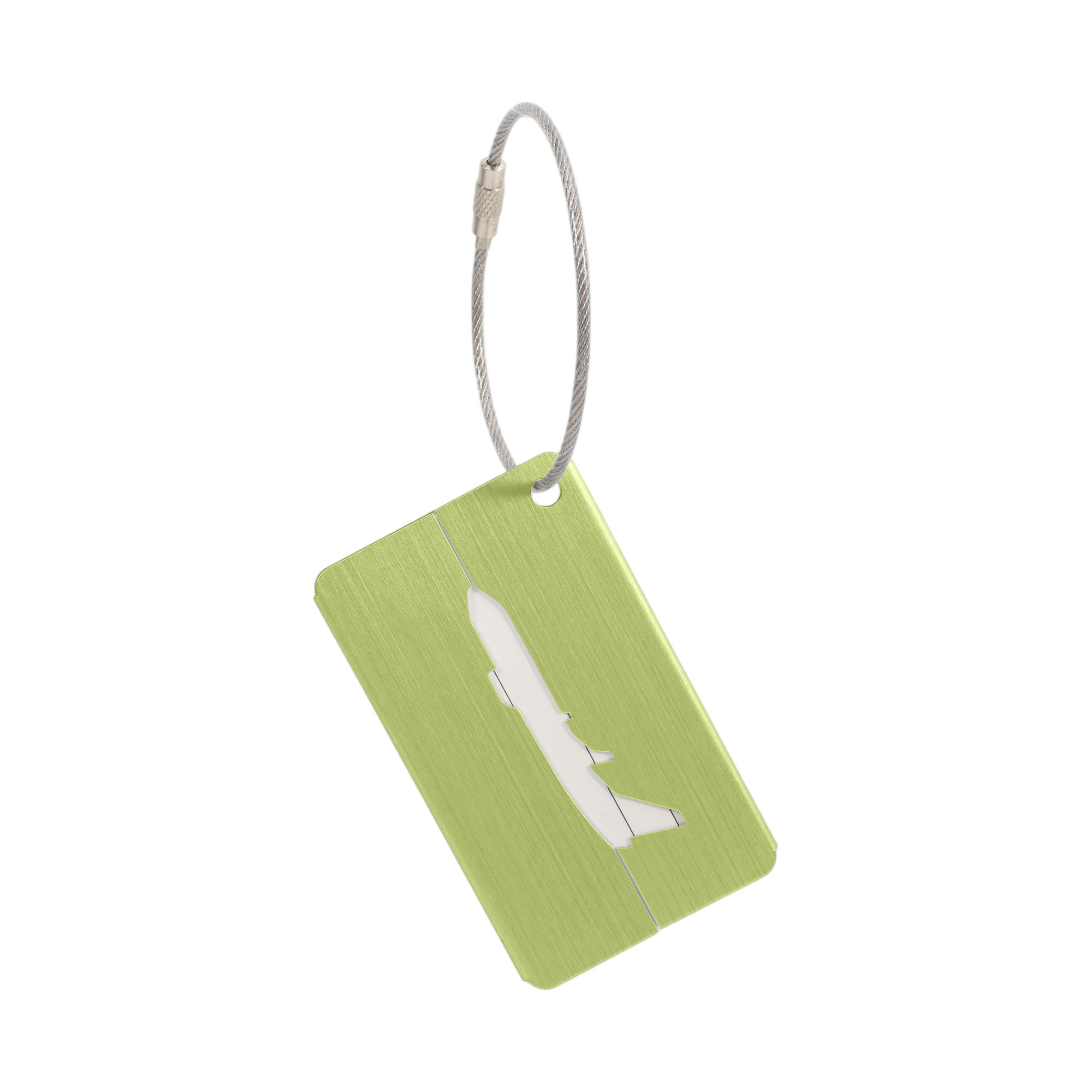 Plane Square Brushed Aluminium Luggage Tag - Image 4