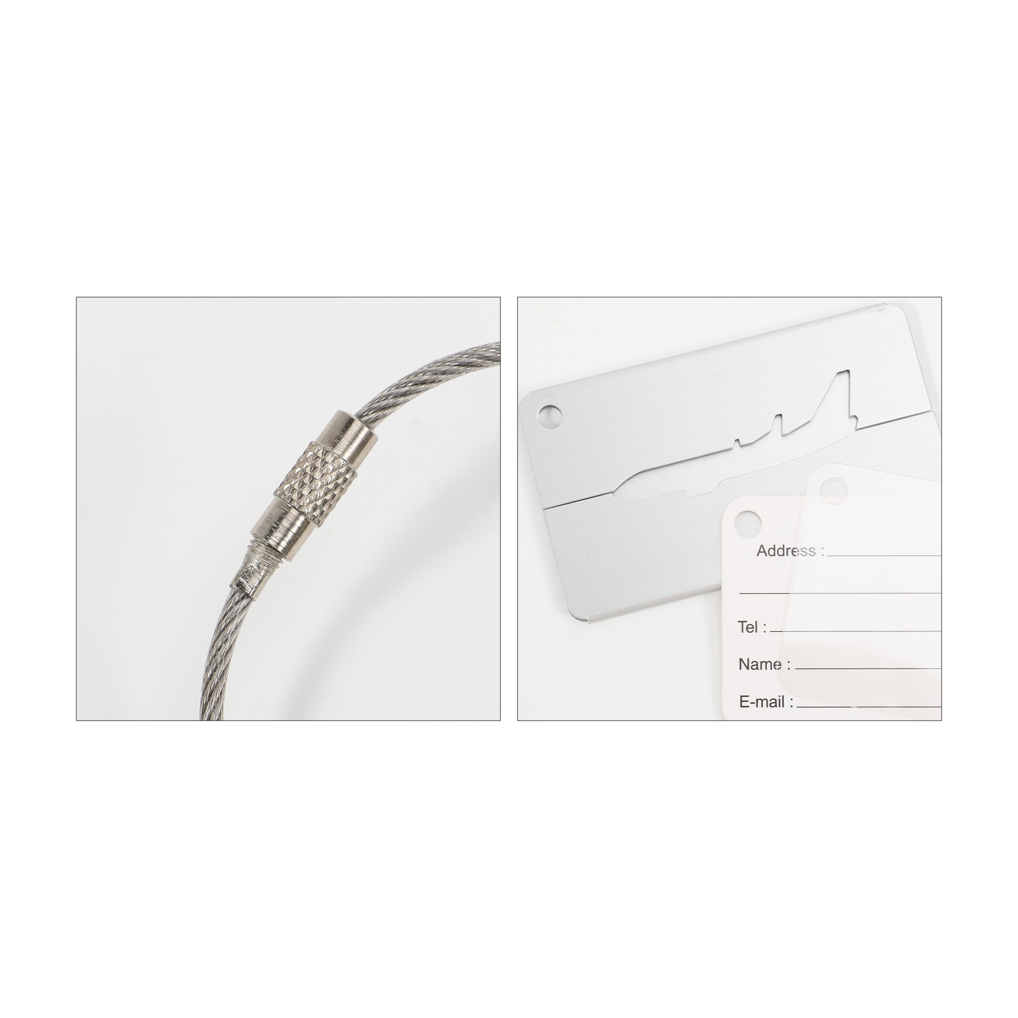 Plane Square Brushed Aluminium Luggage Tag - Image 10