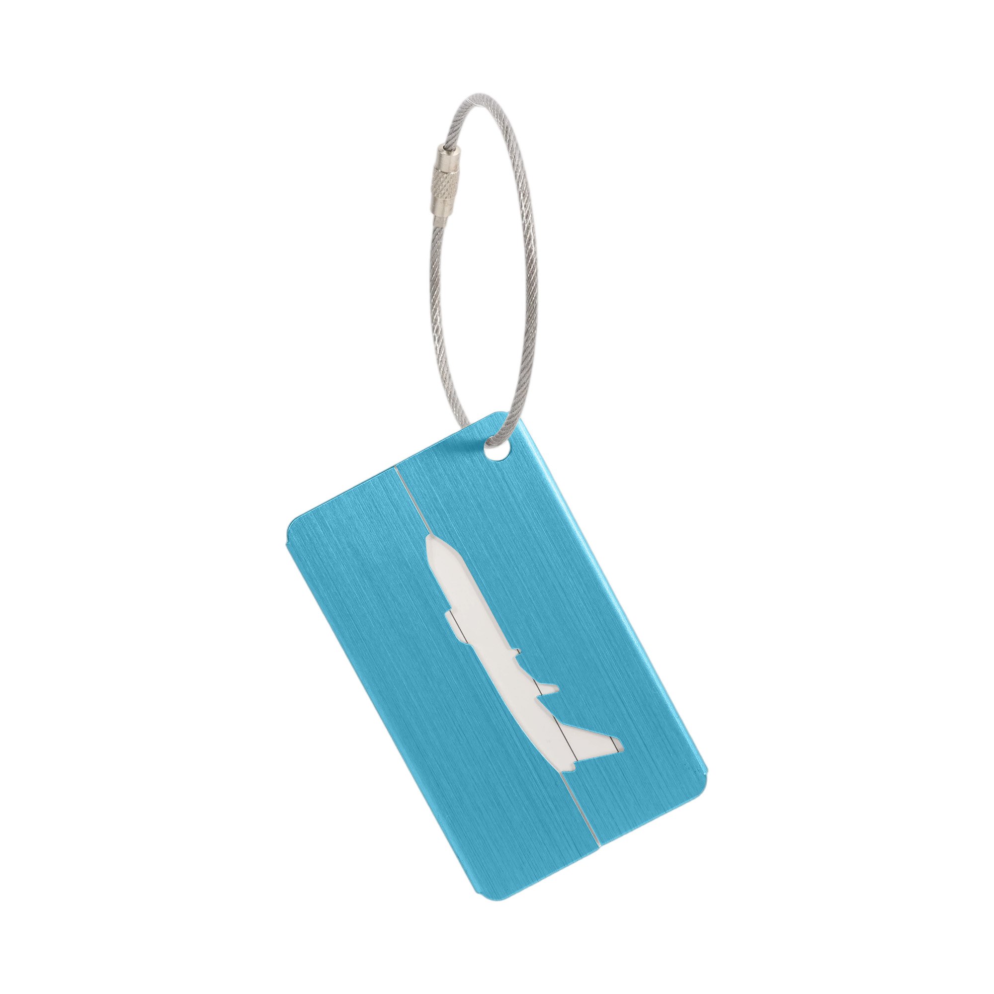 Plane Square Brushed Aluminium Luggage Tag - Image 5