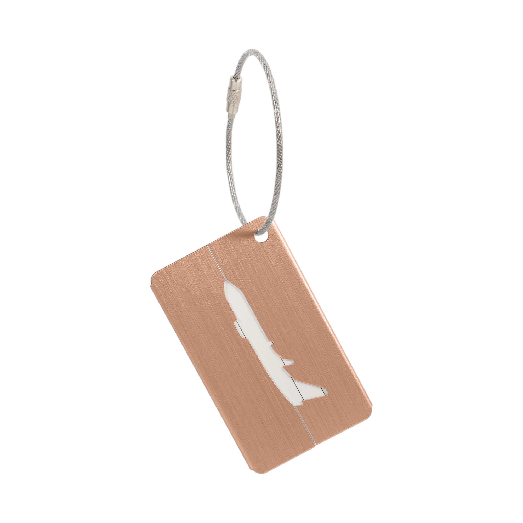 Plane Square Brushed Aluminium Luggage Tag - Image 6