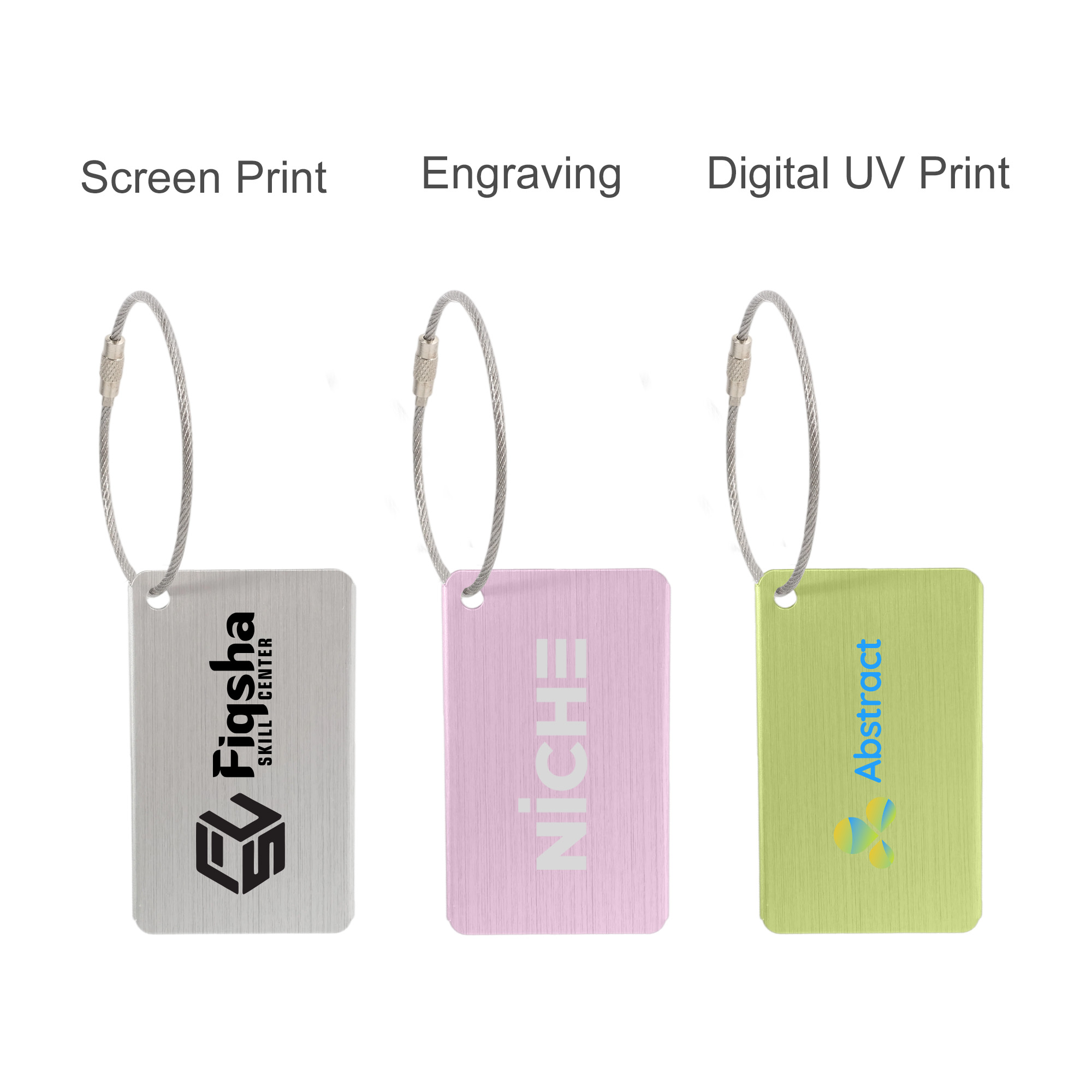 Plane Square Brushed Aluminium Luggage Tag - Image 9