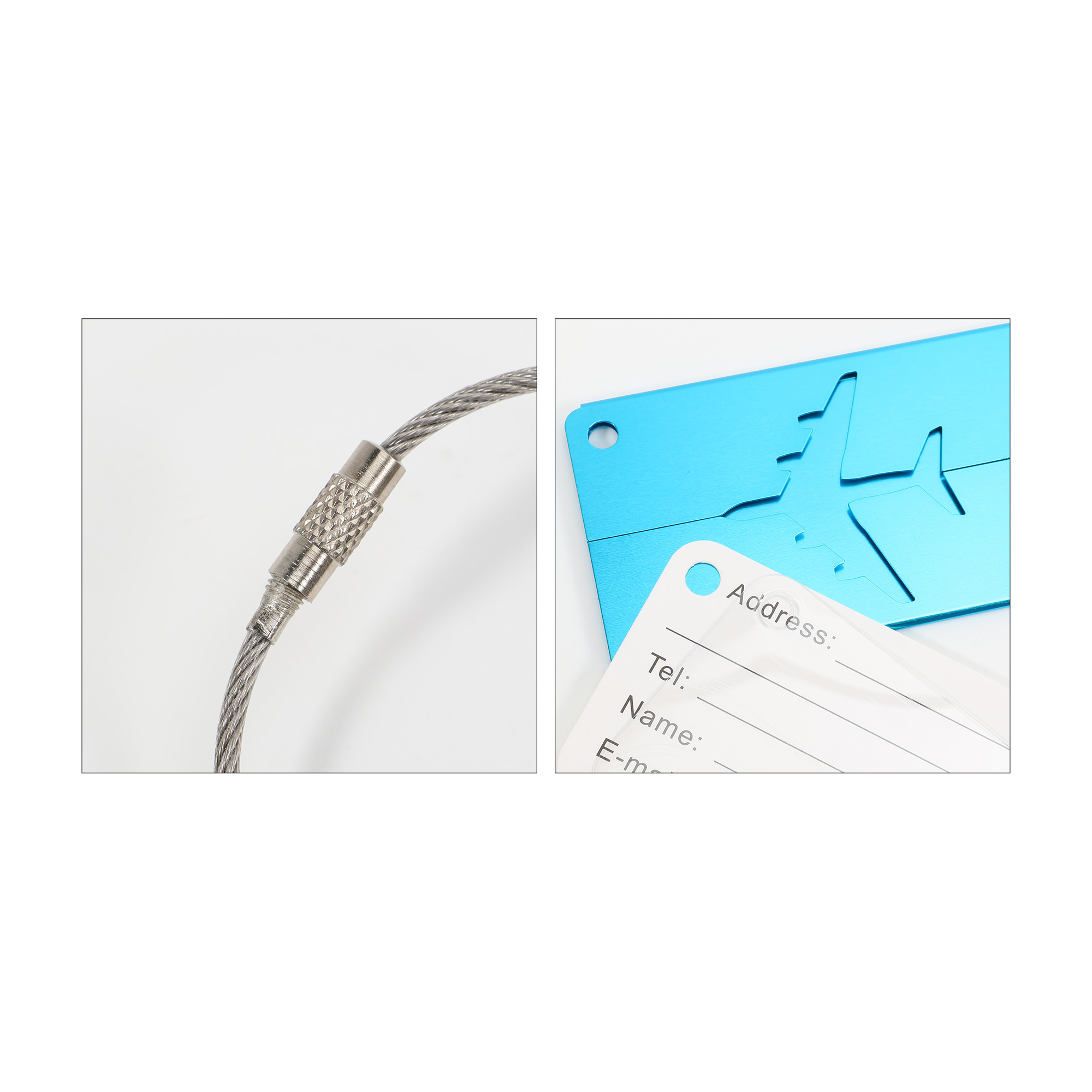 Plane Square Wire Cable Luggage Tag - Image 13