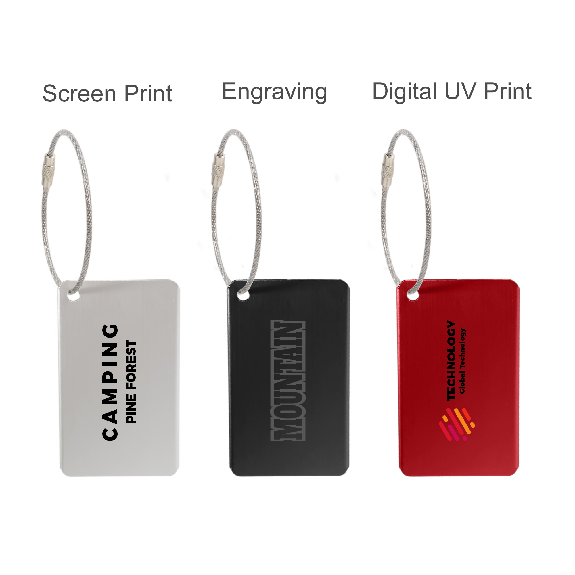 Plane Square Wire Cable Luggage Tag - Image 12