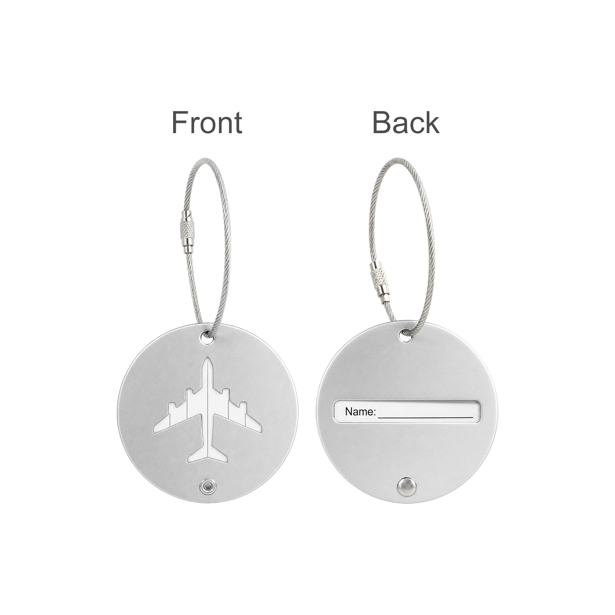 Plane Round Wire Cable Luggage Tag - Image 10