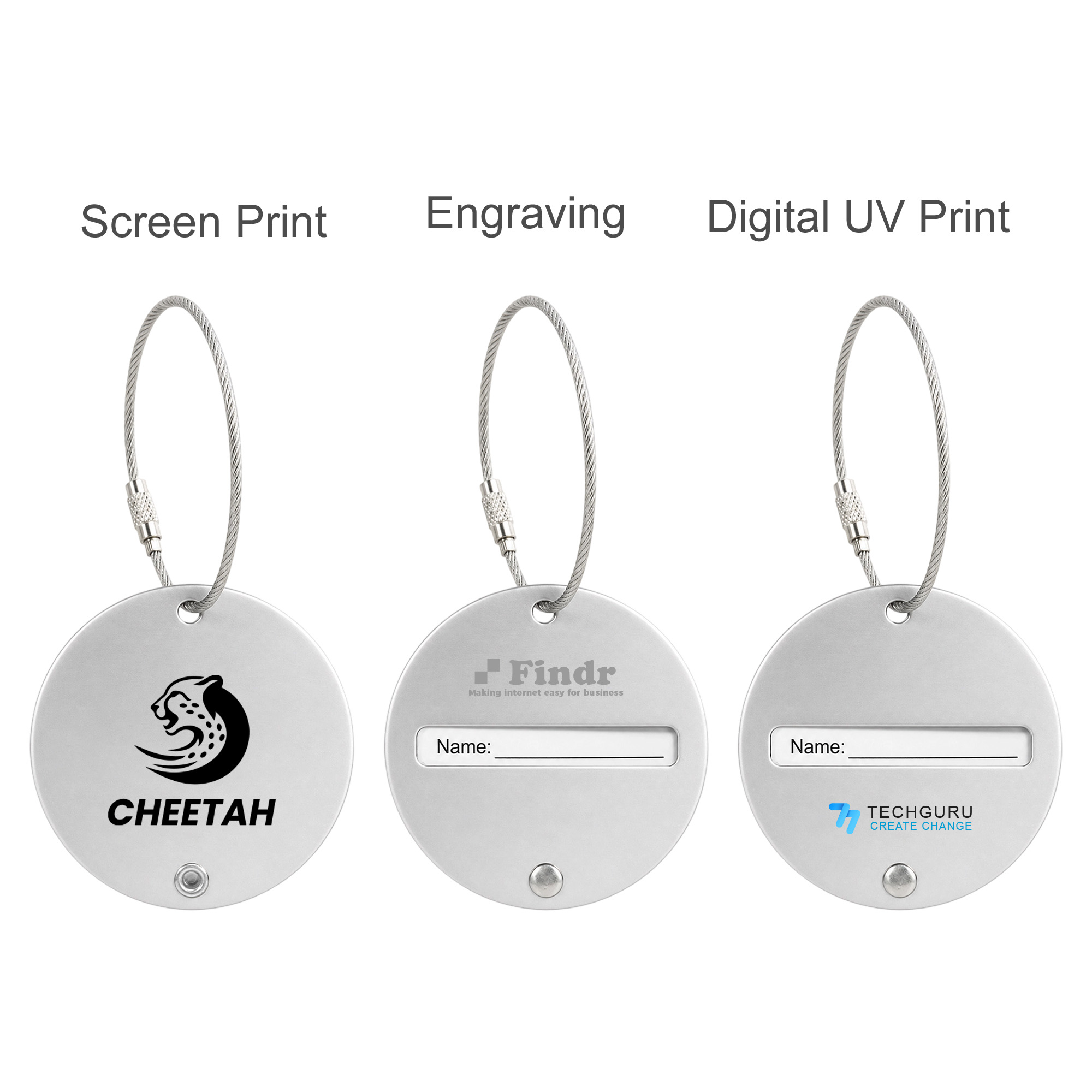 Round Wire Cable Luggage Tag - Image 4