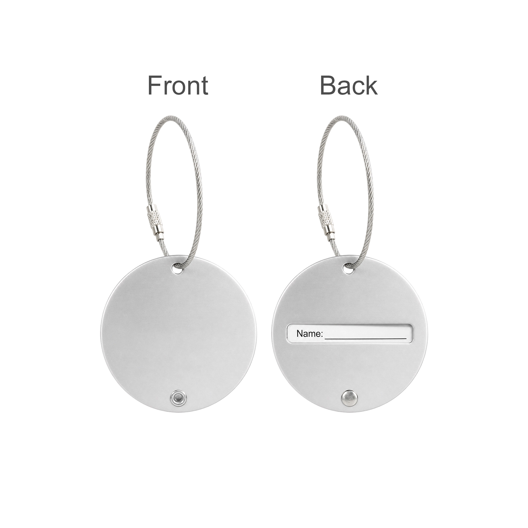 Round Wire Cable Luggage Tag - Image 2