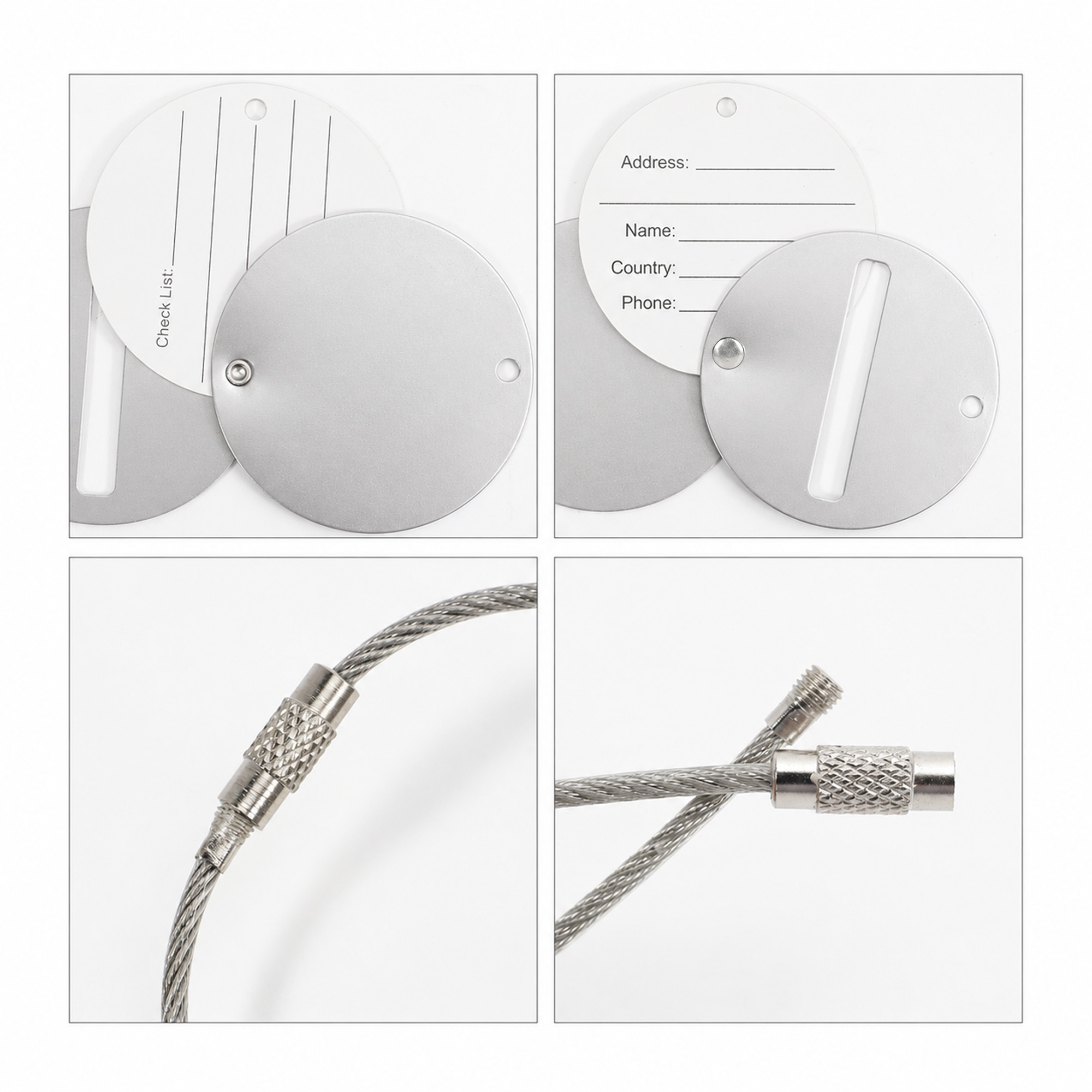 Round Wire Cable Luggage Tag - Image 5