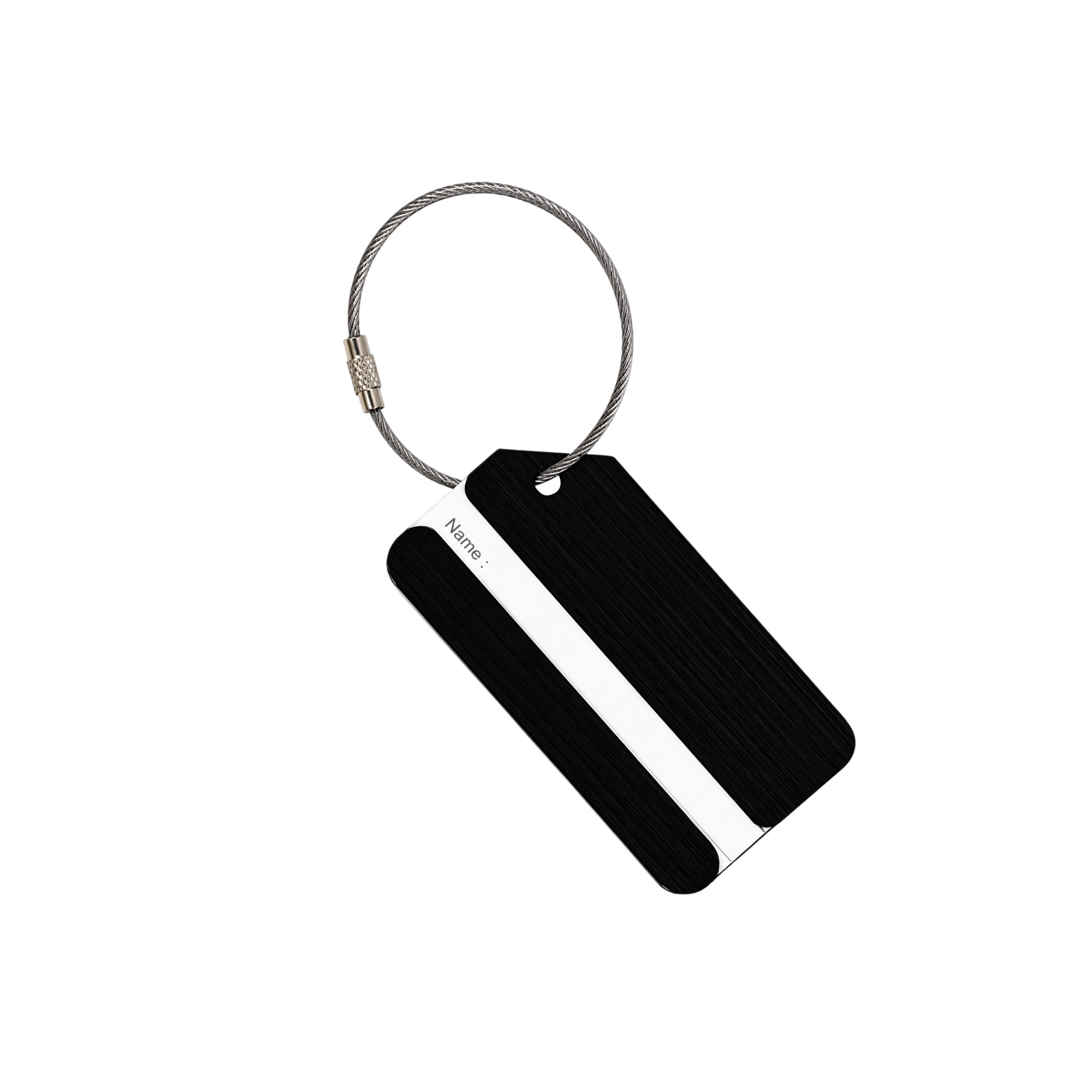 Square Brushed Aluminium Luggage Tag - Image 2