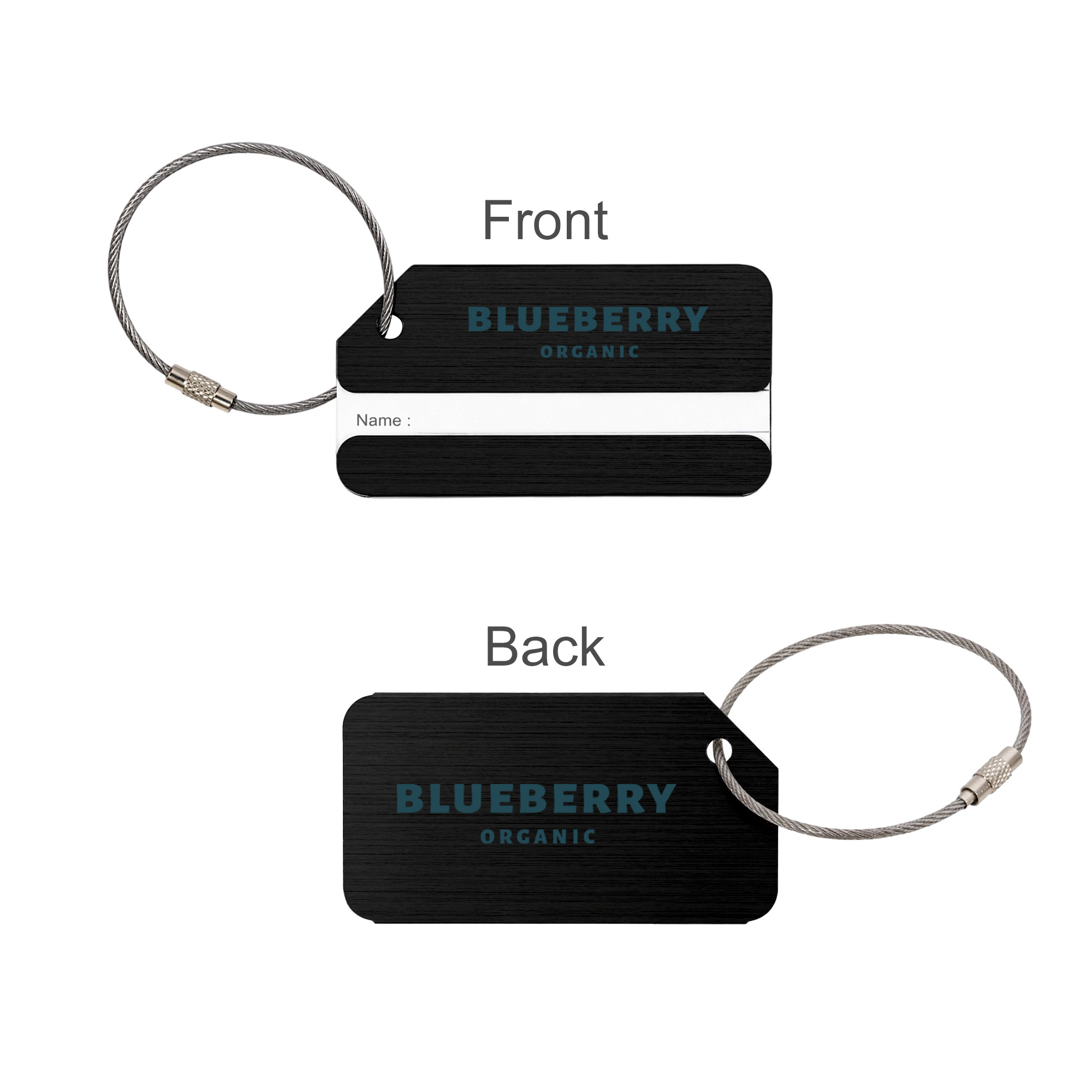 Square Brushed Aluminium Luggage Tag - Image 12