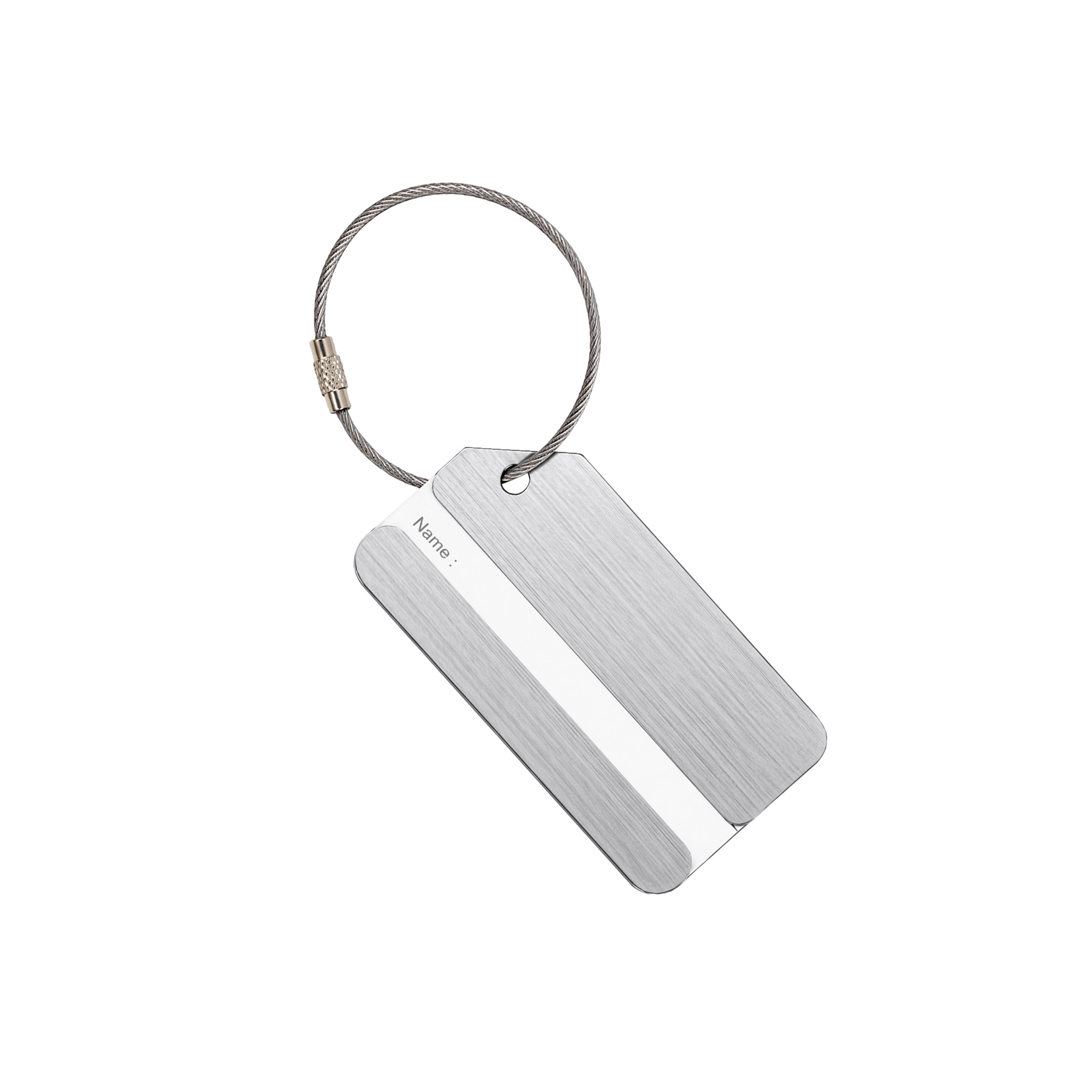 Square Brushed Aluminium Luggage Tag - Image 3