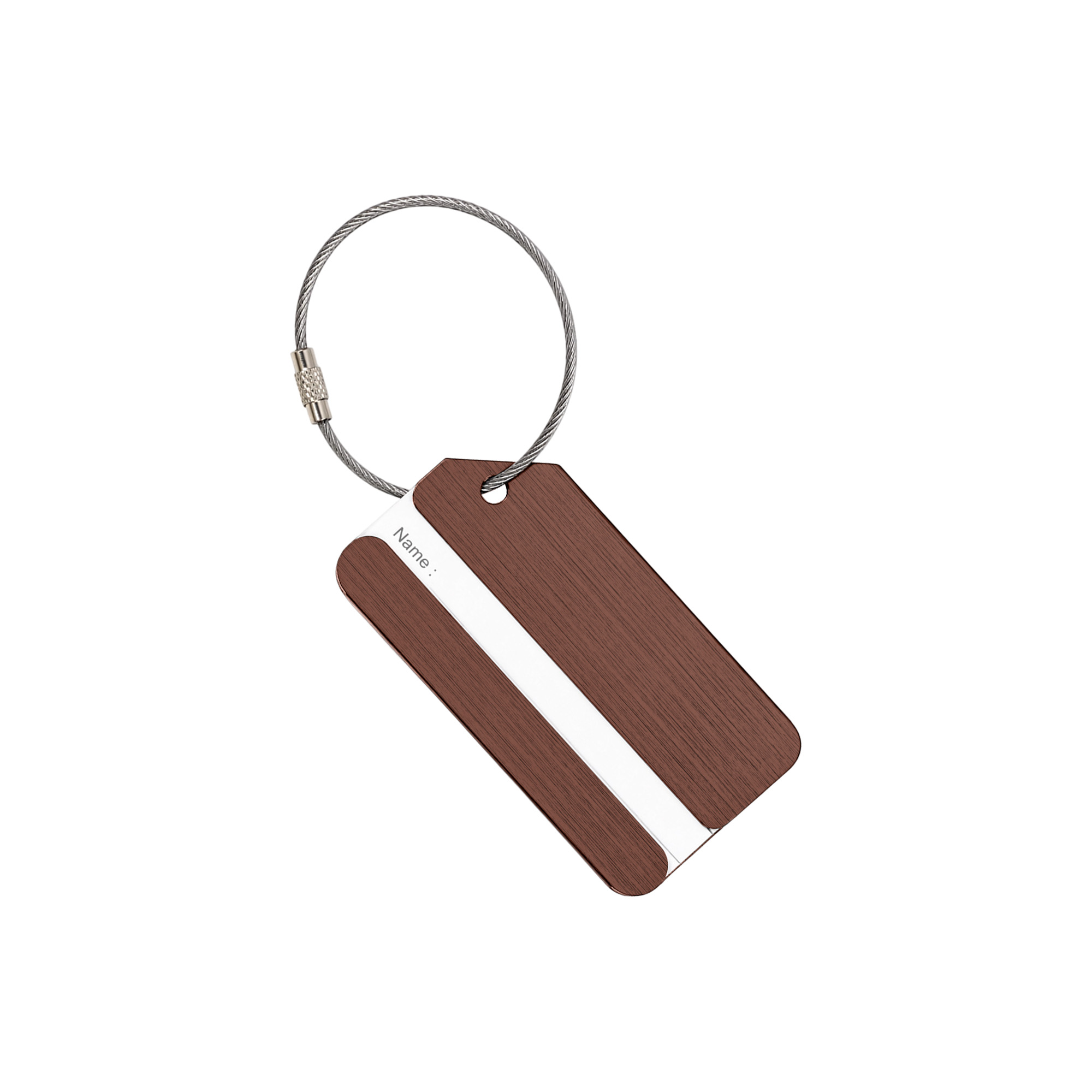 Square Brushed Aluminium Luggage Tag - Image 8