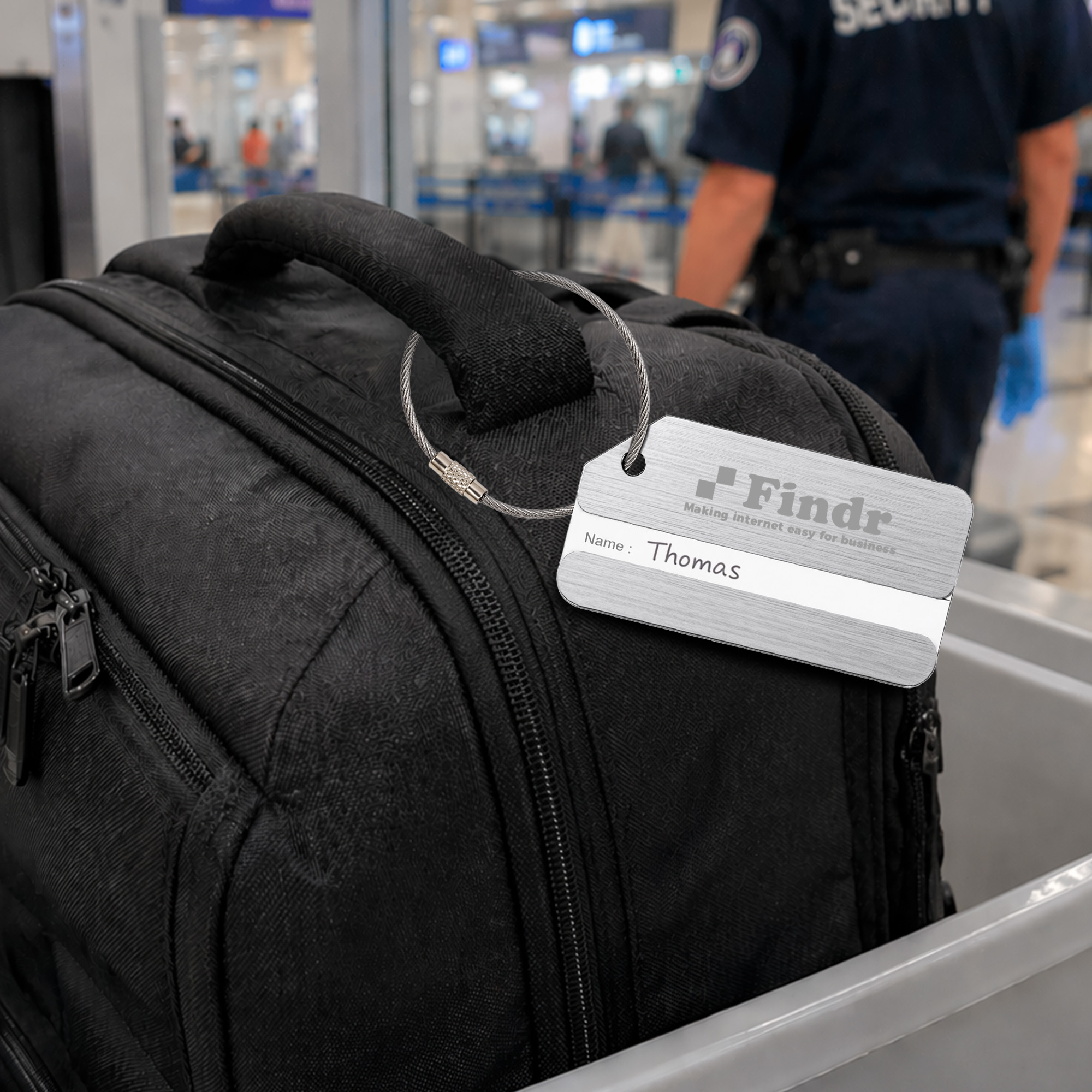 Square Brushed Aluminium Luggage Tag - Image 14